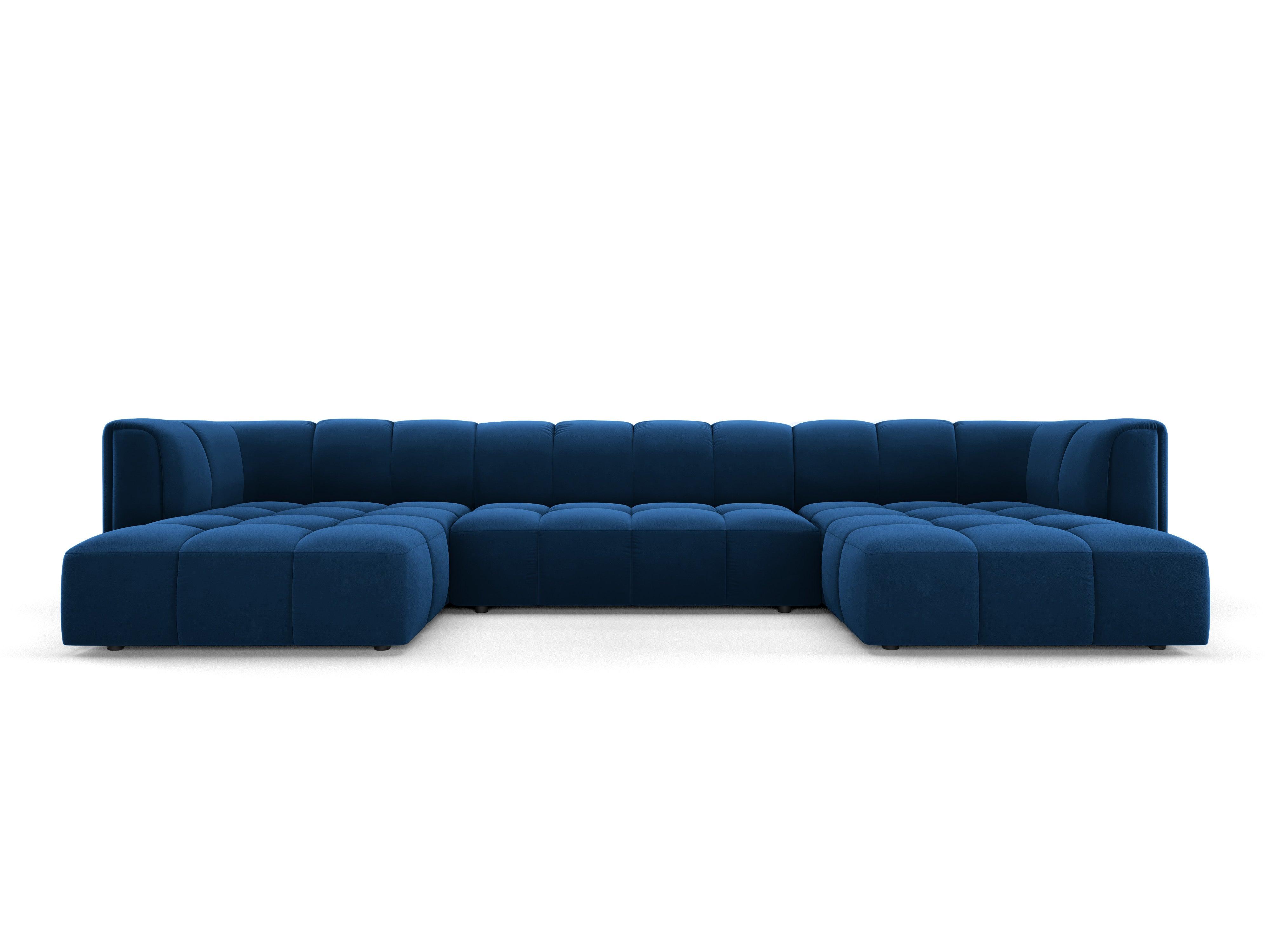 Sofa panoramiczna aksamitna FRANCESCA granat królewski Milo Casa    Eye on Design