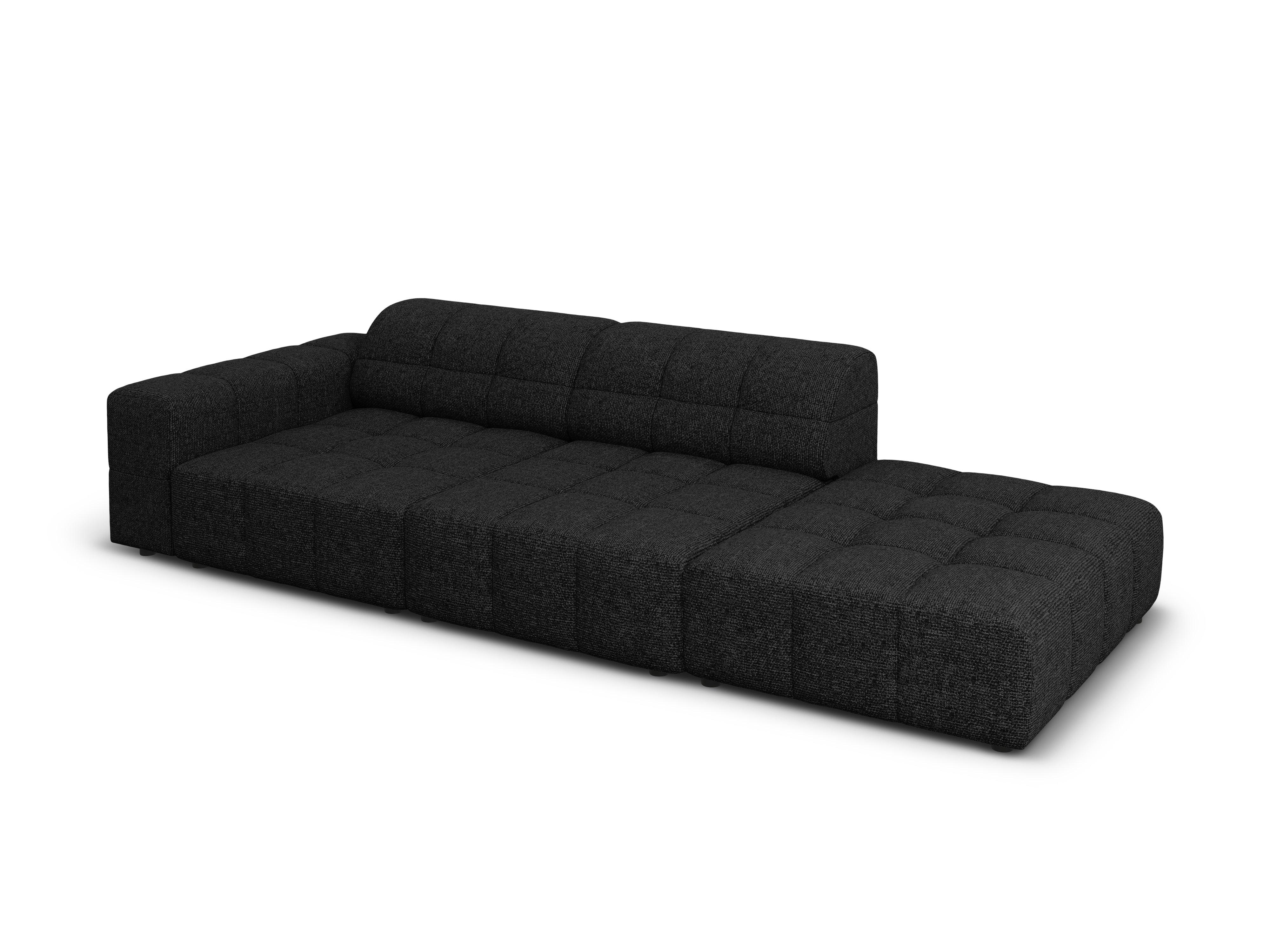 Sofa prawostronna 3-osobowa CHICAGO czarny szenil Cosmopolitan Design    Eye on Design