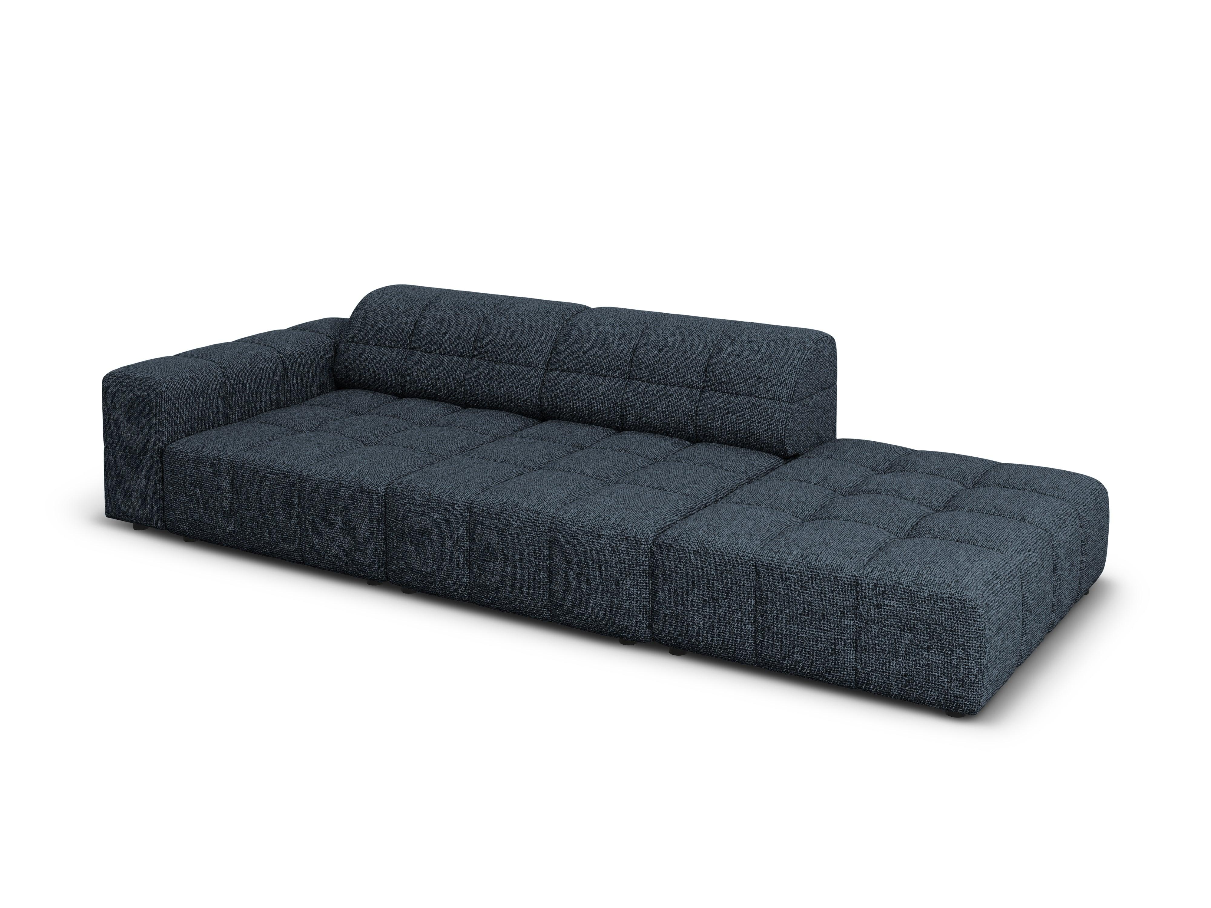 Sofa prawostronna 3-osobowa CHICAGO niebieski szenil Cosmopolitan Design    Eye on Design