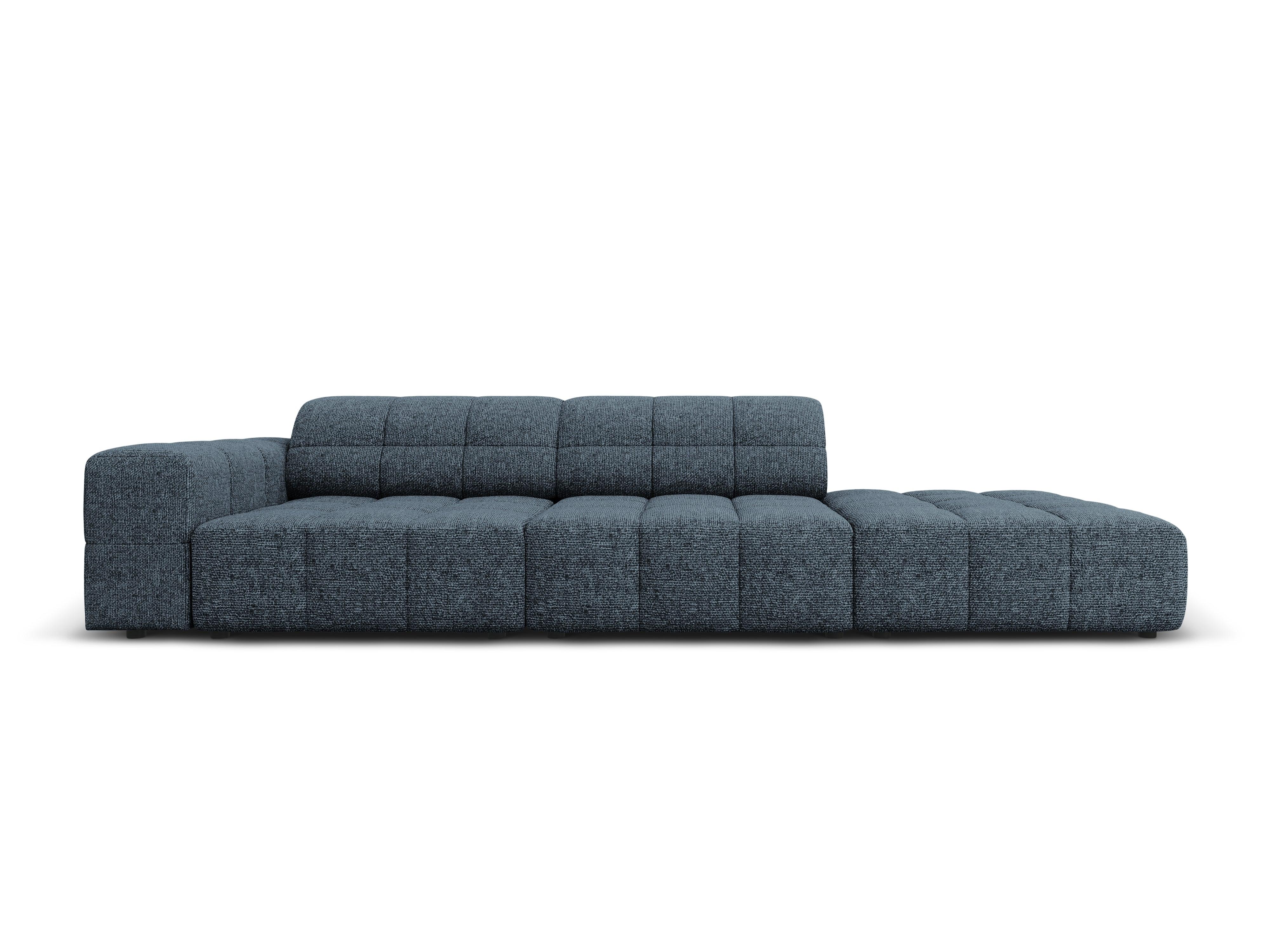 Sofa prawostronna 3-osobowa CHICAGO niebieski szenil Cosmopolitan Design    Eye on Design