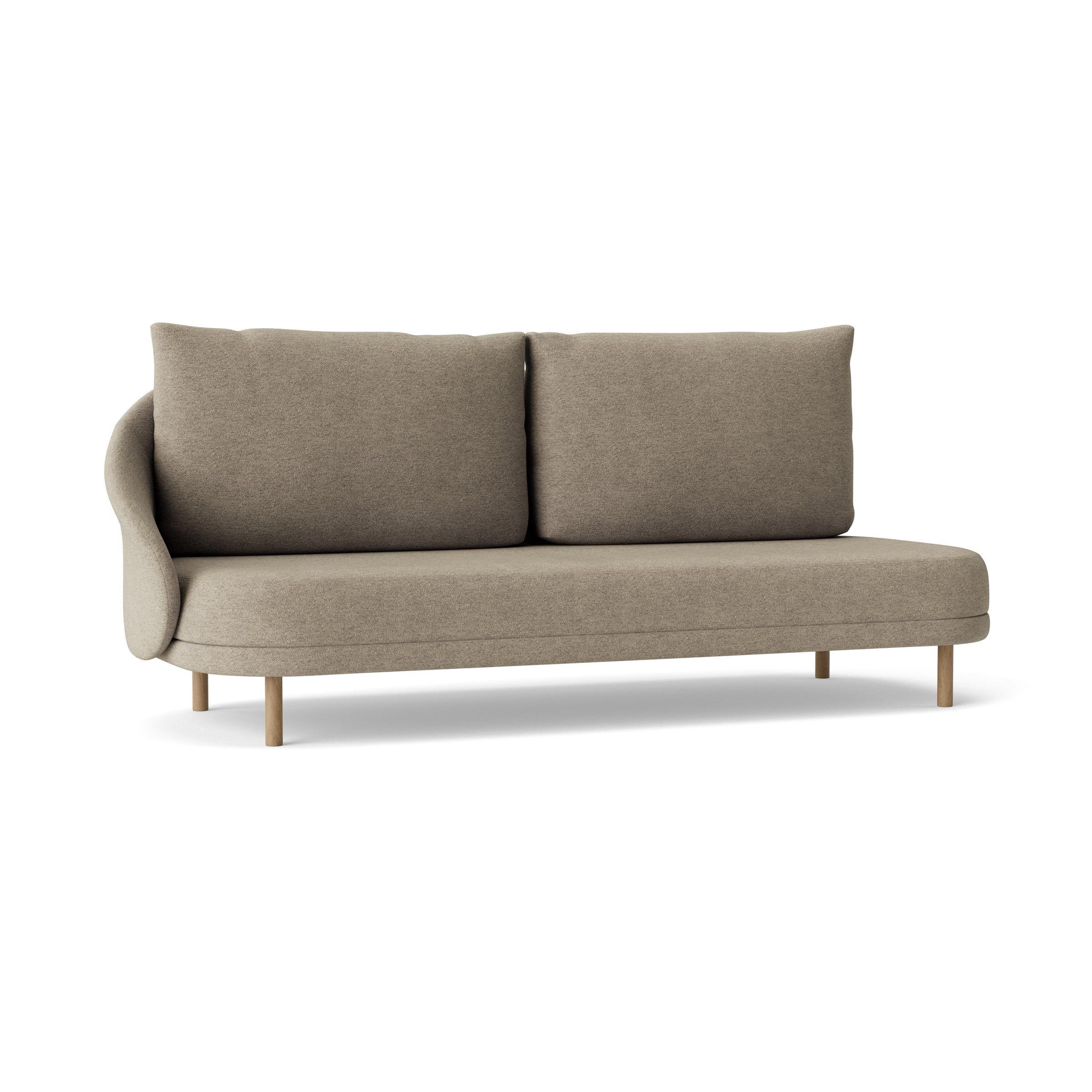 Sofa prawostronna NEW WAVE dębowy NORR11 naturalny dębowy tkanina boucle beżowy  Eye on Design