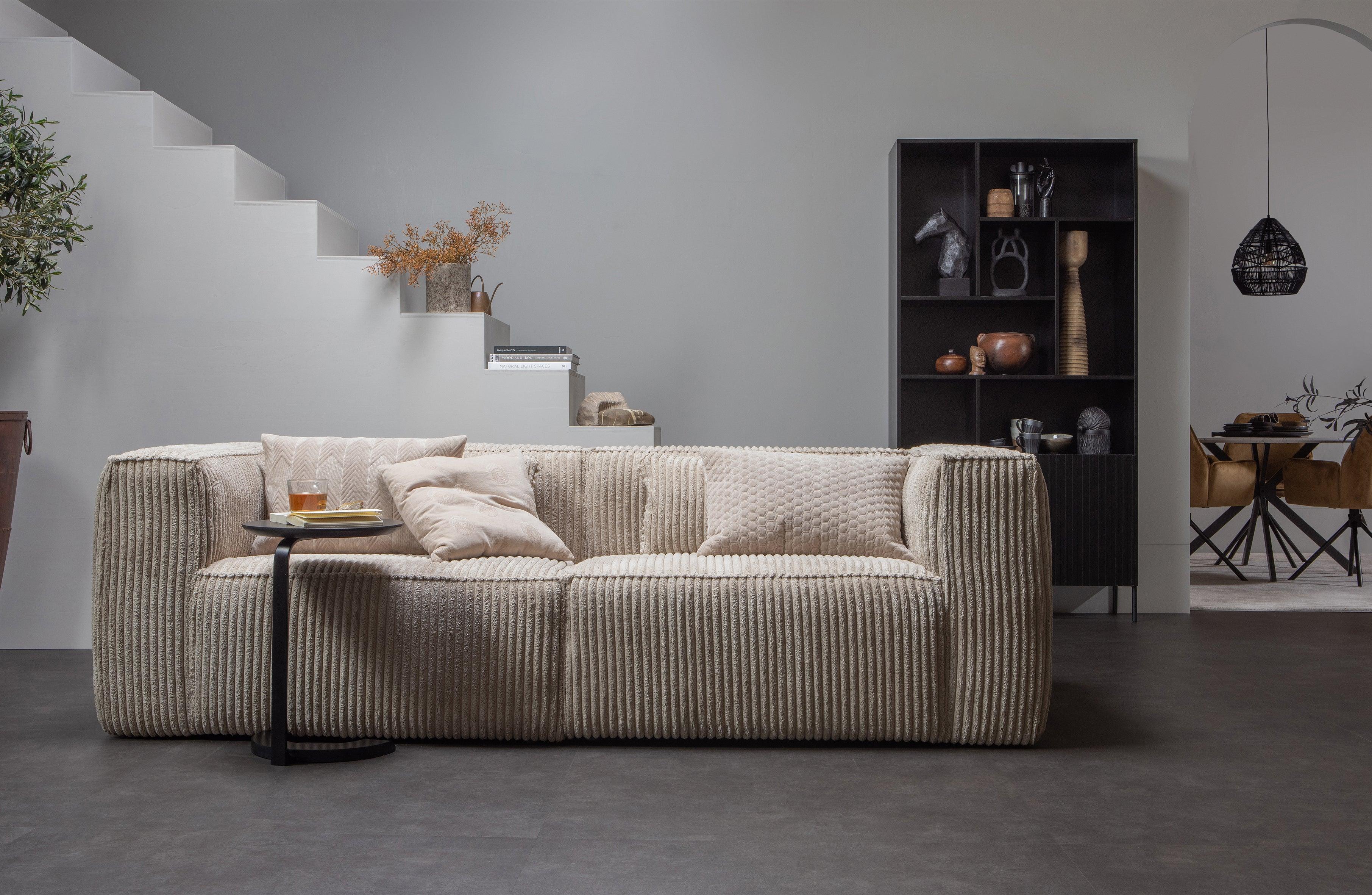 Sofa sztruksowa BEAN RIB beżowy Woood Exclusive    Eye on Design