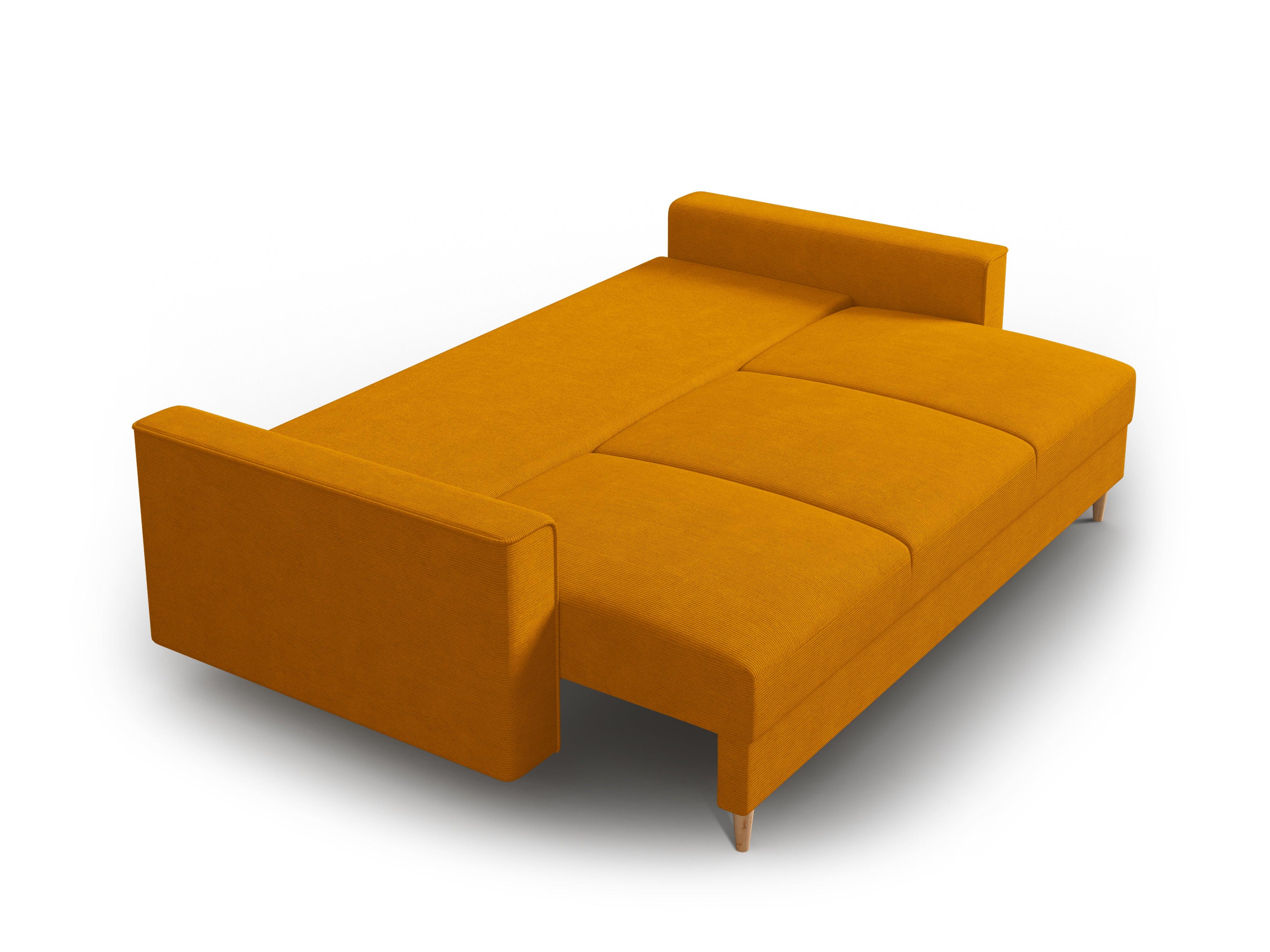 Sofa sztruksowa z funkcją spania CARTADERA musztardowy Mazzini Sofas    Eye on Design