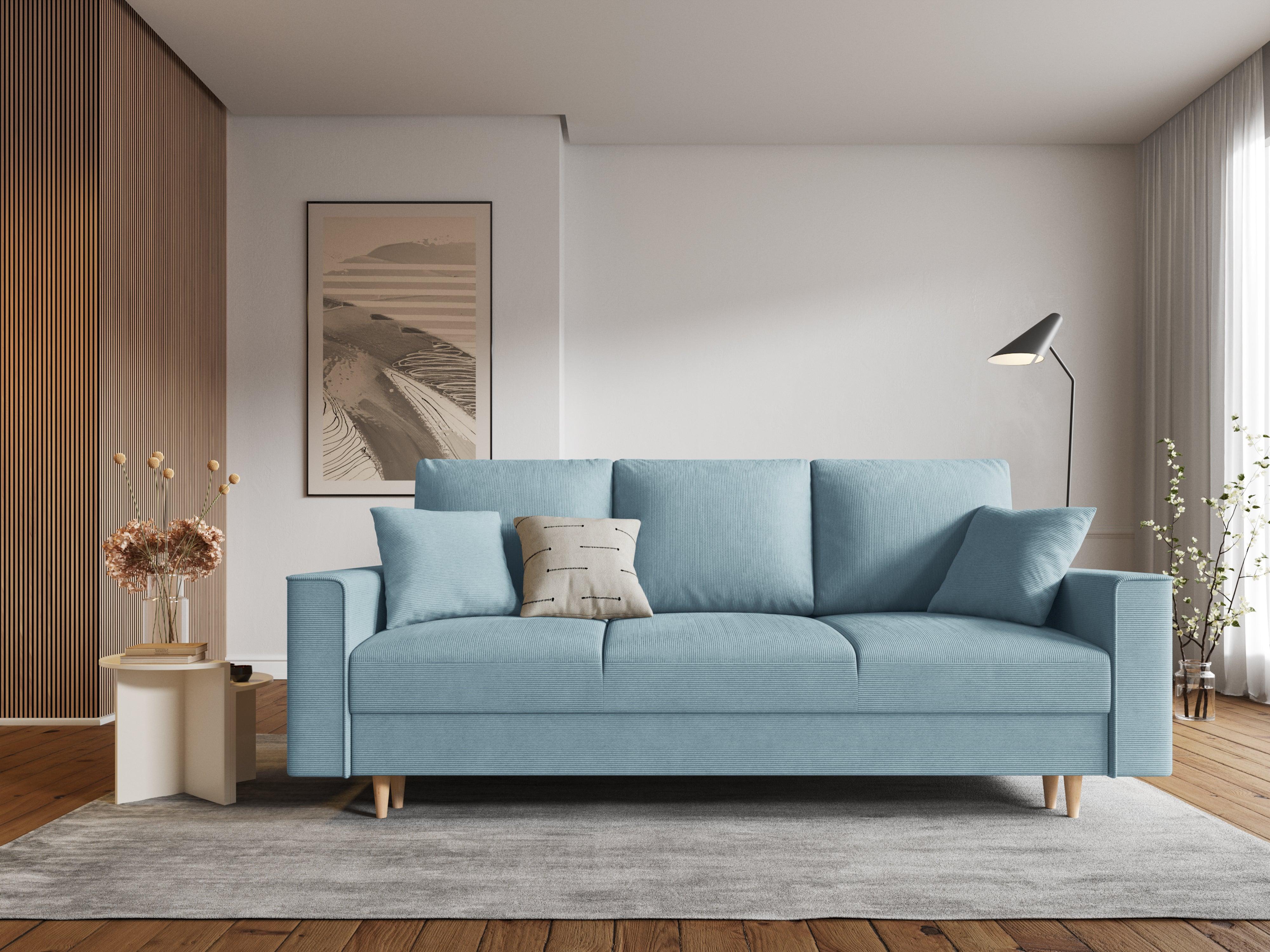 Sofa sztruksowa z funkcją spania CARTADERA niebieski Mazzini Sofas    Eye on Design