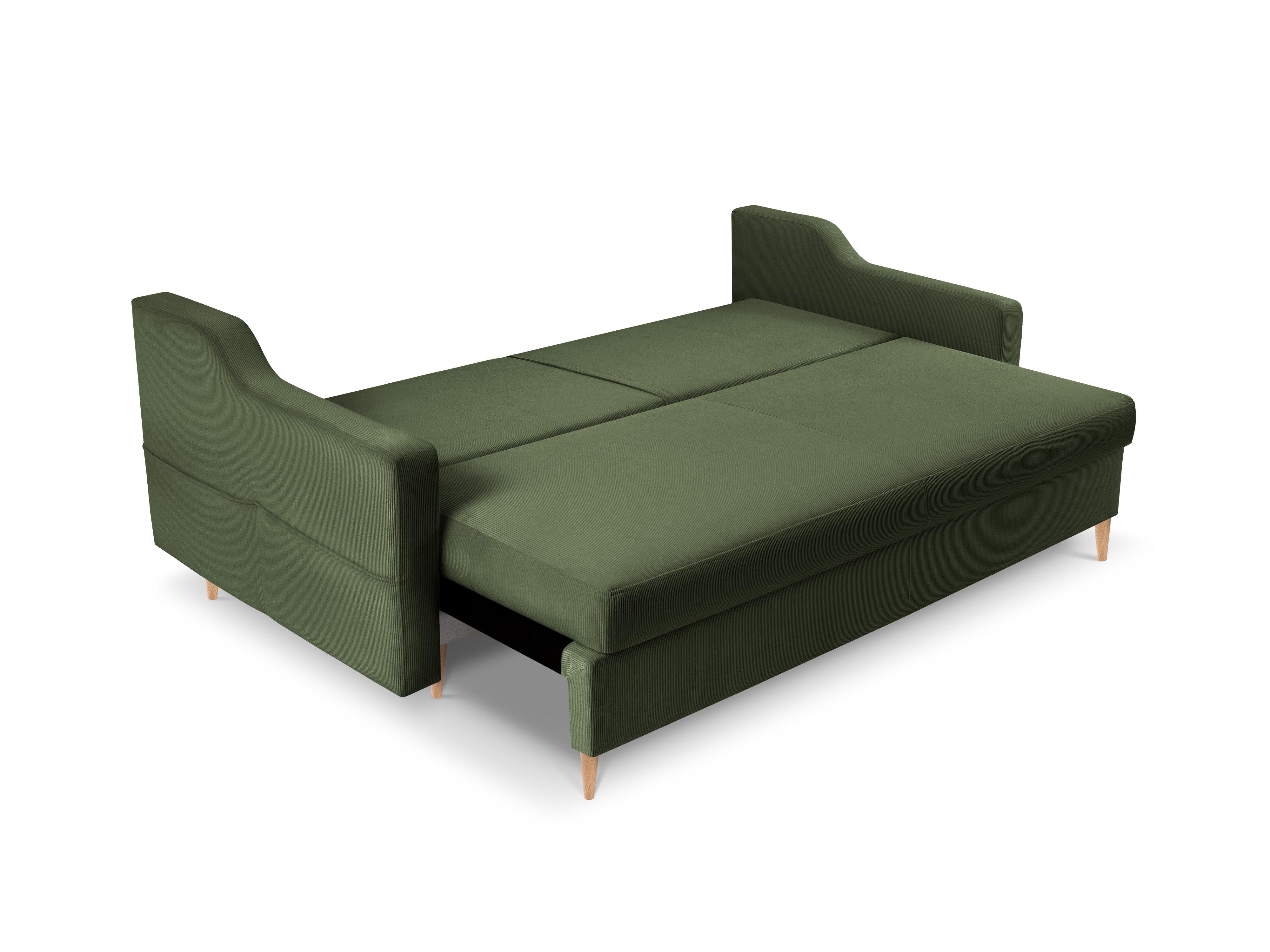 Sofa sztruksowa z funkcją spania ROSE butelkowa zieleń Mazzini Sofas    Eye on Design