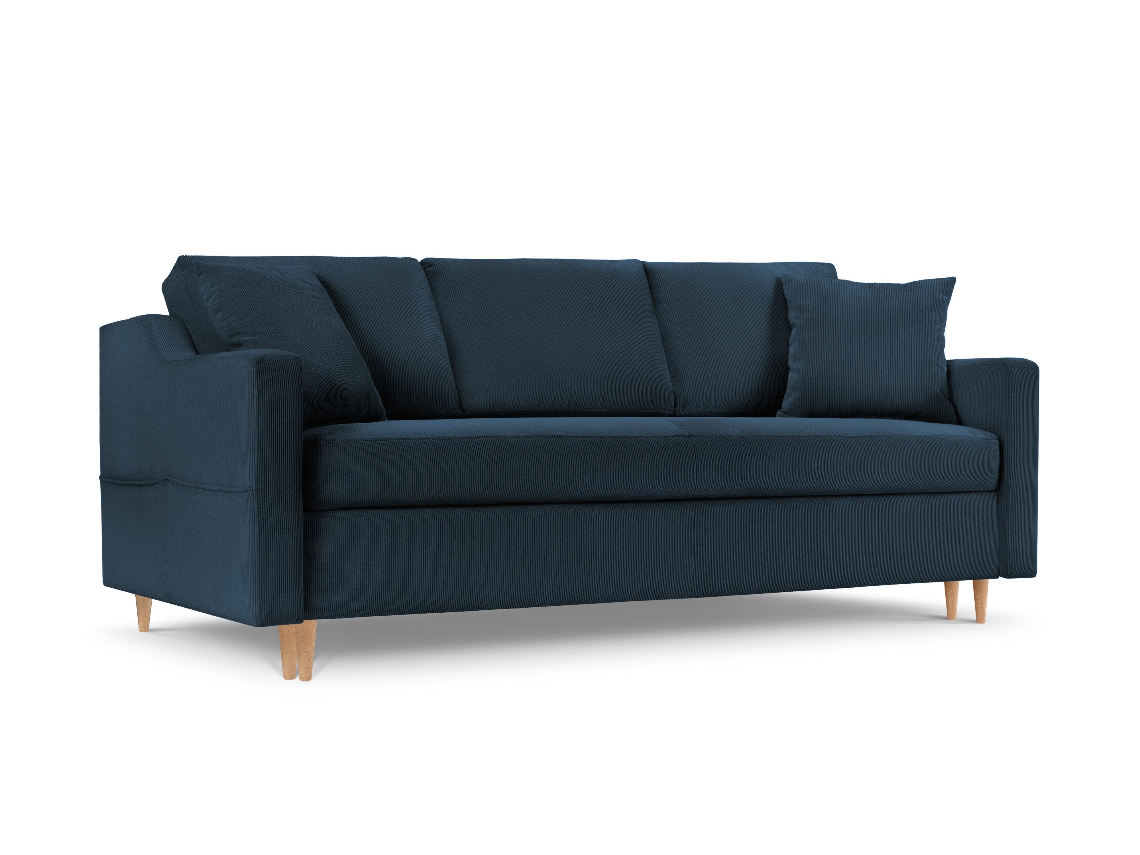Sofa sztruksowa z funkcją spania ROSE ciemnoniebieski Mazzini Sofas    Eye on Design