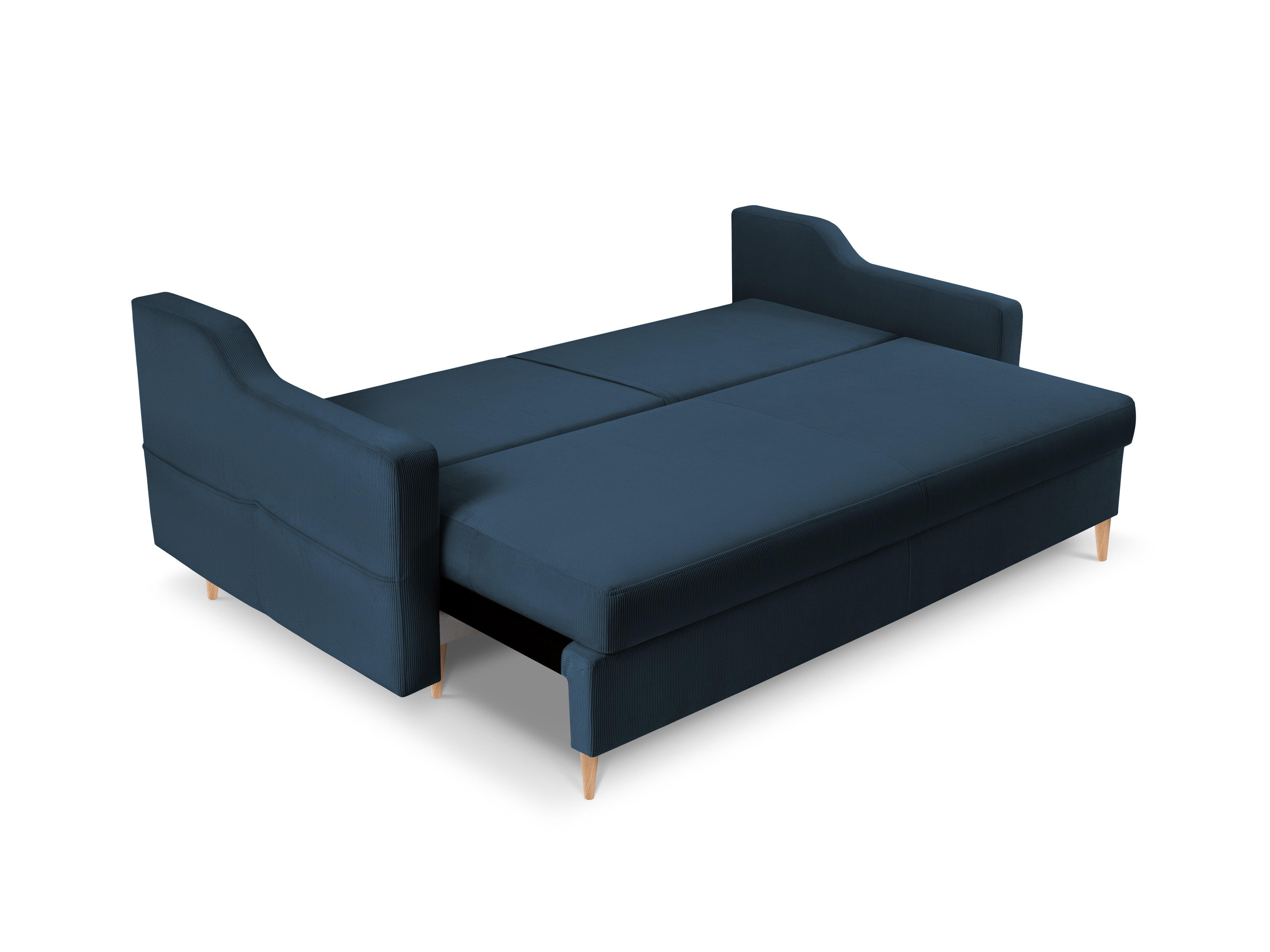 Sofa sztruksowa z funkcją spania ROSE ciemnoniebieski Mazzini Sofas    Eye on Design