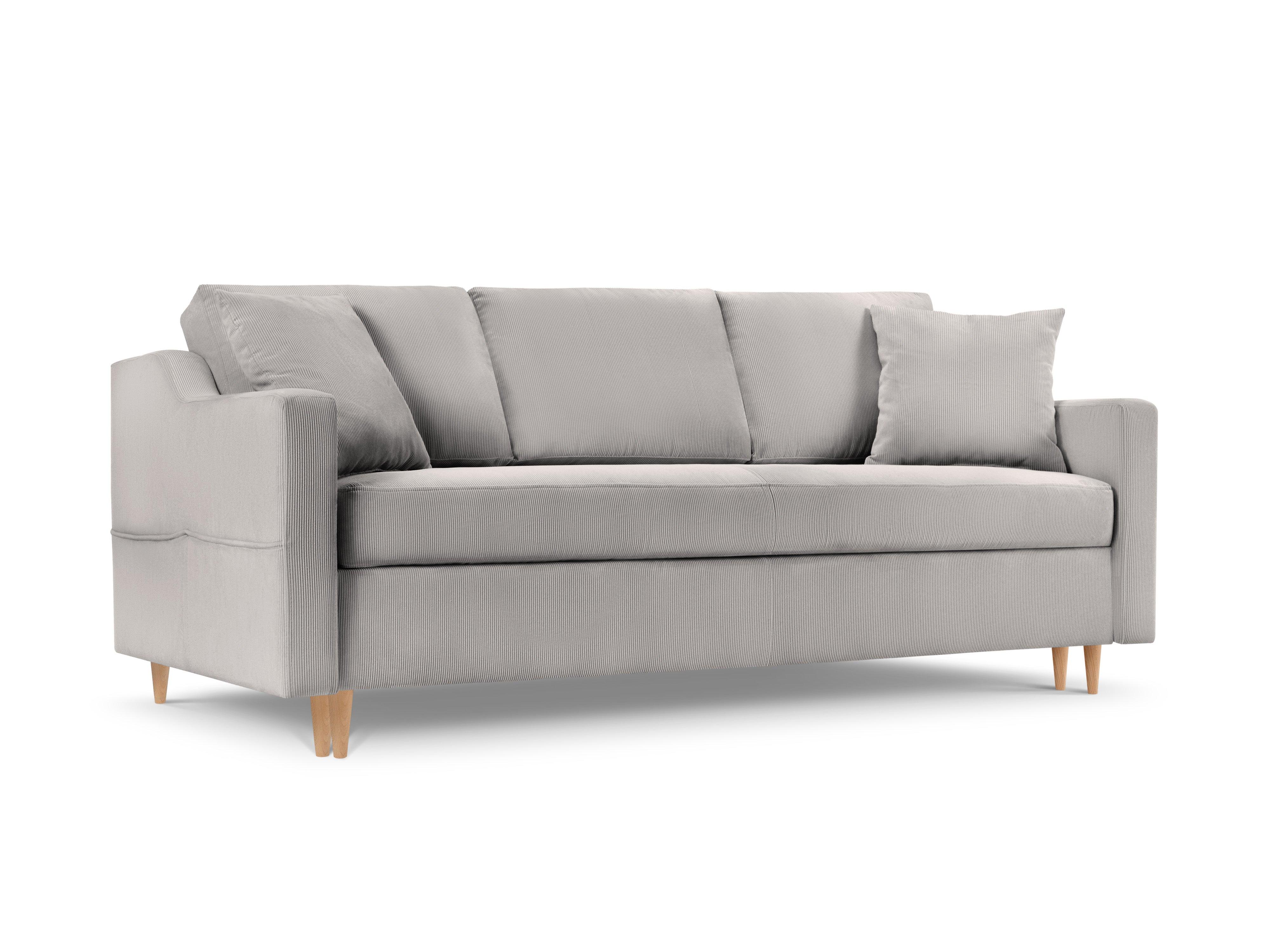 Sofa sztruksowa z funkcją spania ROSE jasnoszary Mazzini Sofas    Eye on Design
