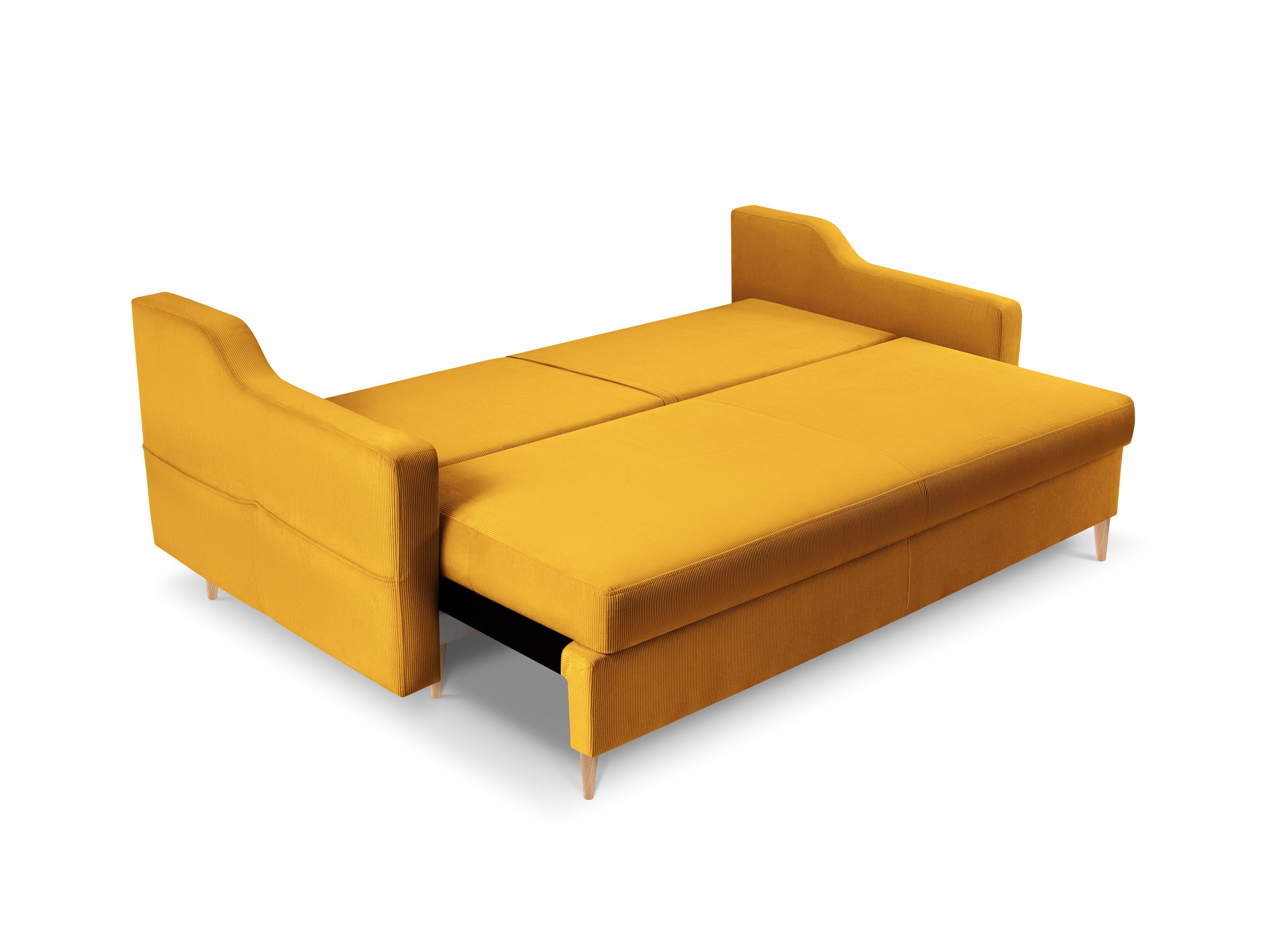 Sofa sztruksowa z funkcją spania ROSE żółty Mazzini Sofas    Eye on Design