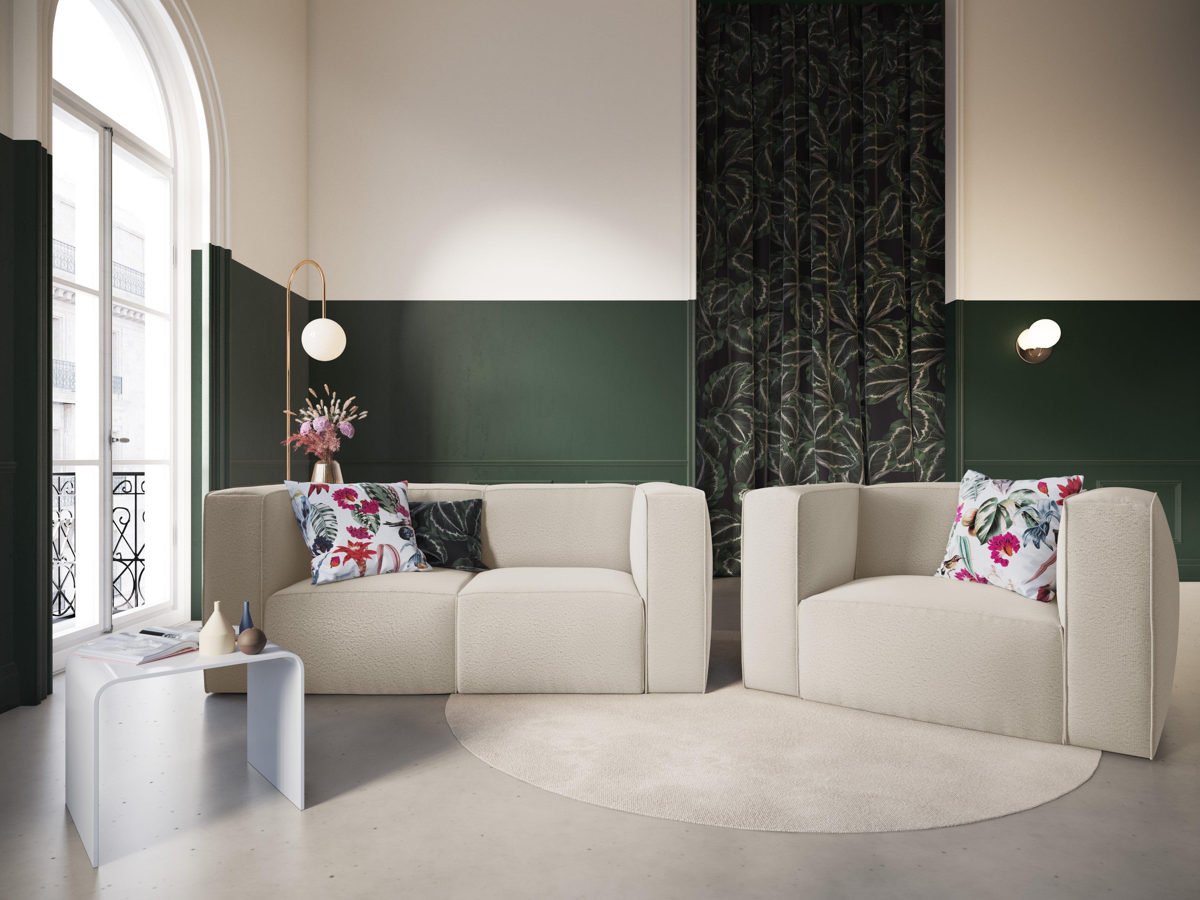 Sofa w tkaninie bouclé 2-osobowa MUSE beżowy CXL by Christian Lacroix    Eye on Design