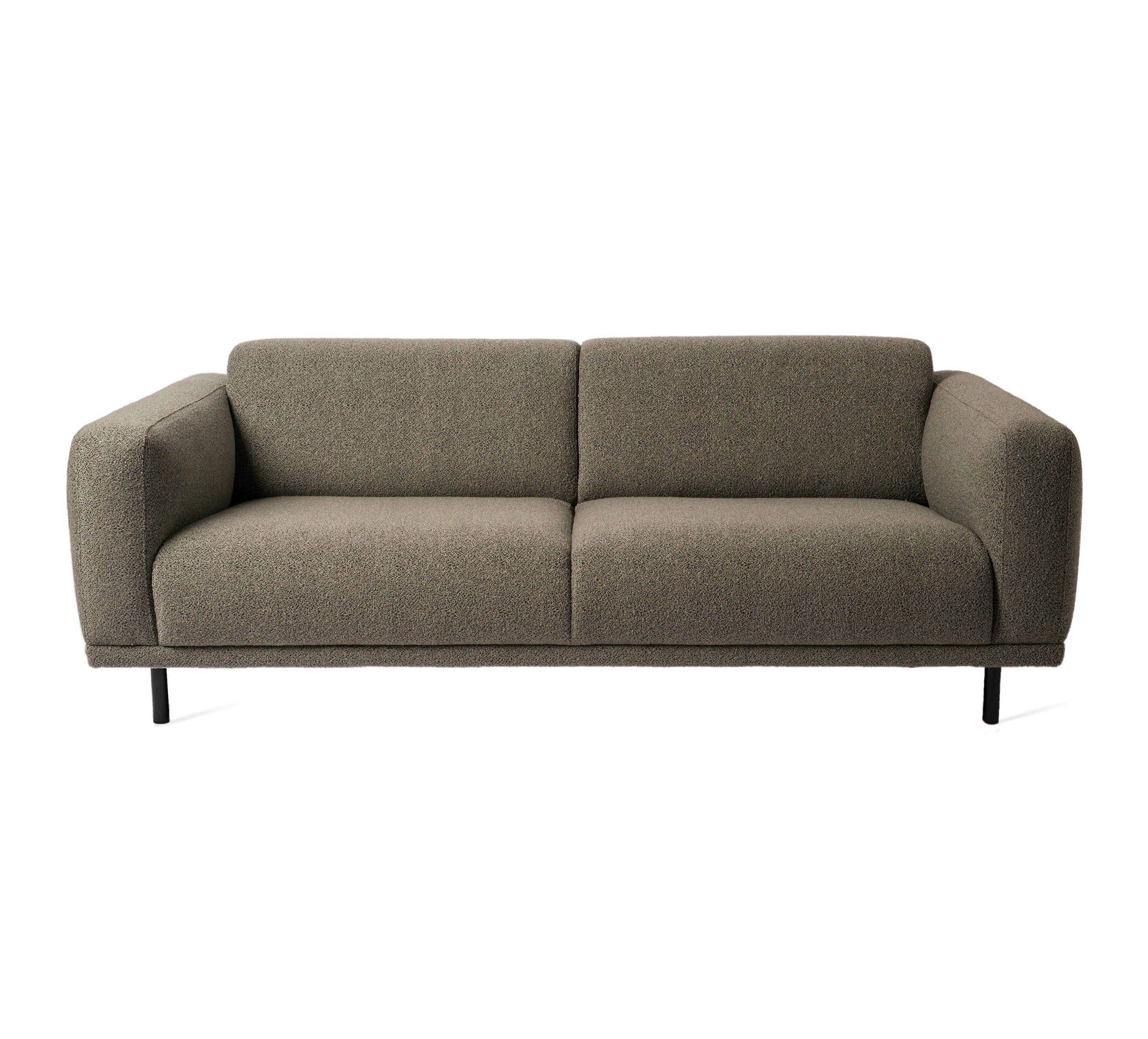 Sofa w tkaninie boucle 2-osobowa TEDDY oliwkowy Pols Potten    Eye on Design