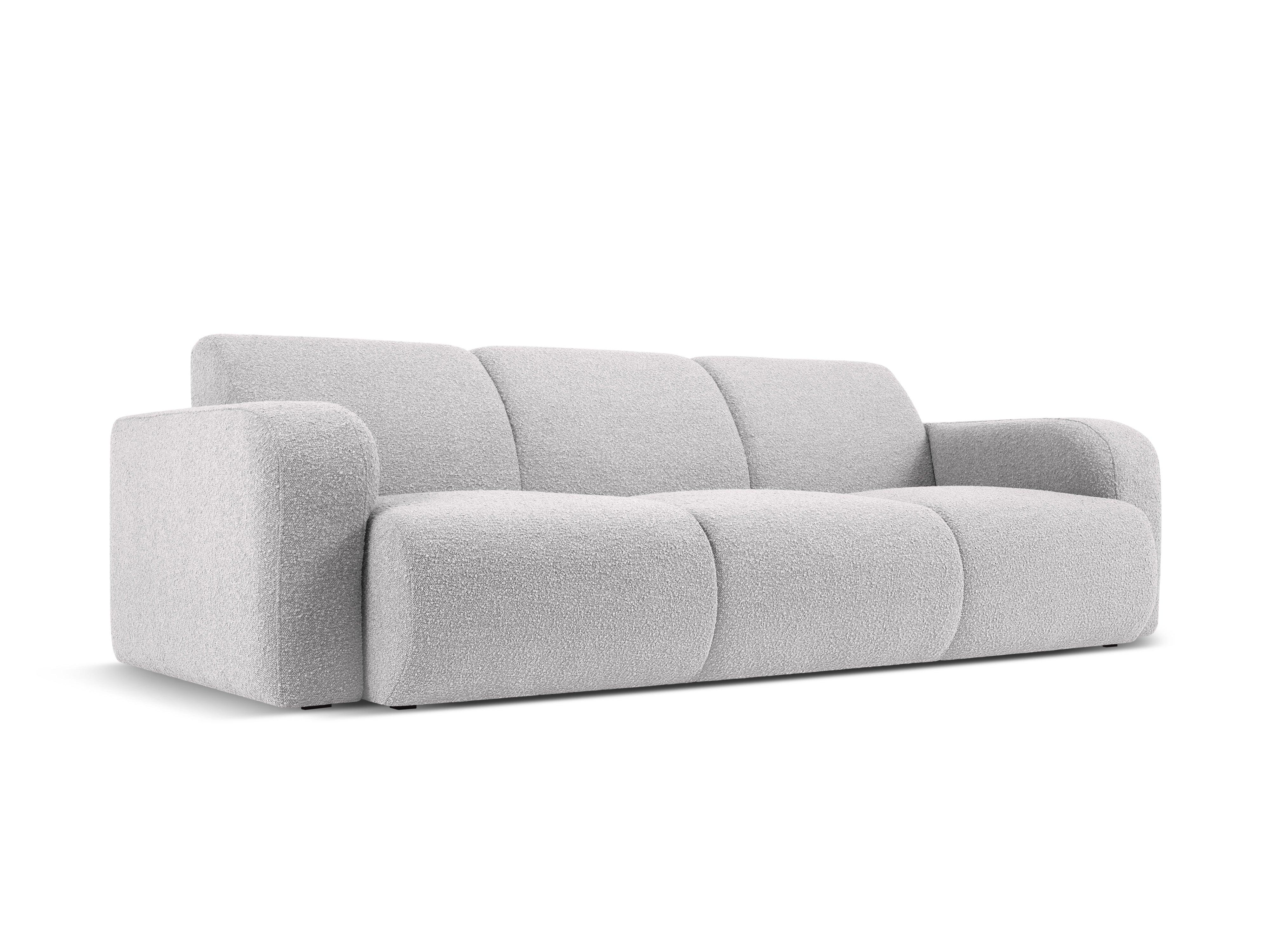 Sofa w tkaninie boucle 3-osobowa LOLA jasnoszary Windsor & Co    Eye on Design