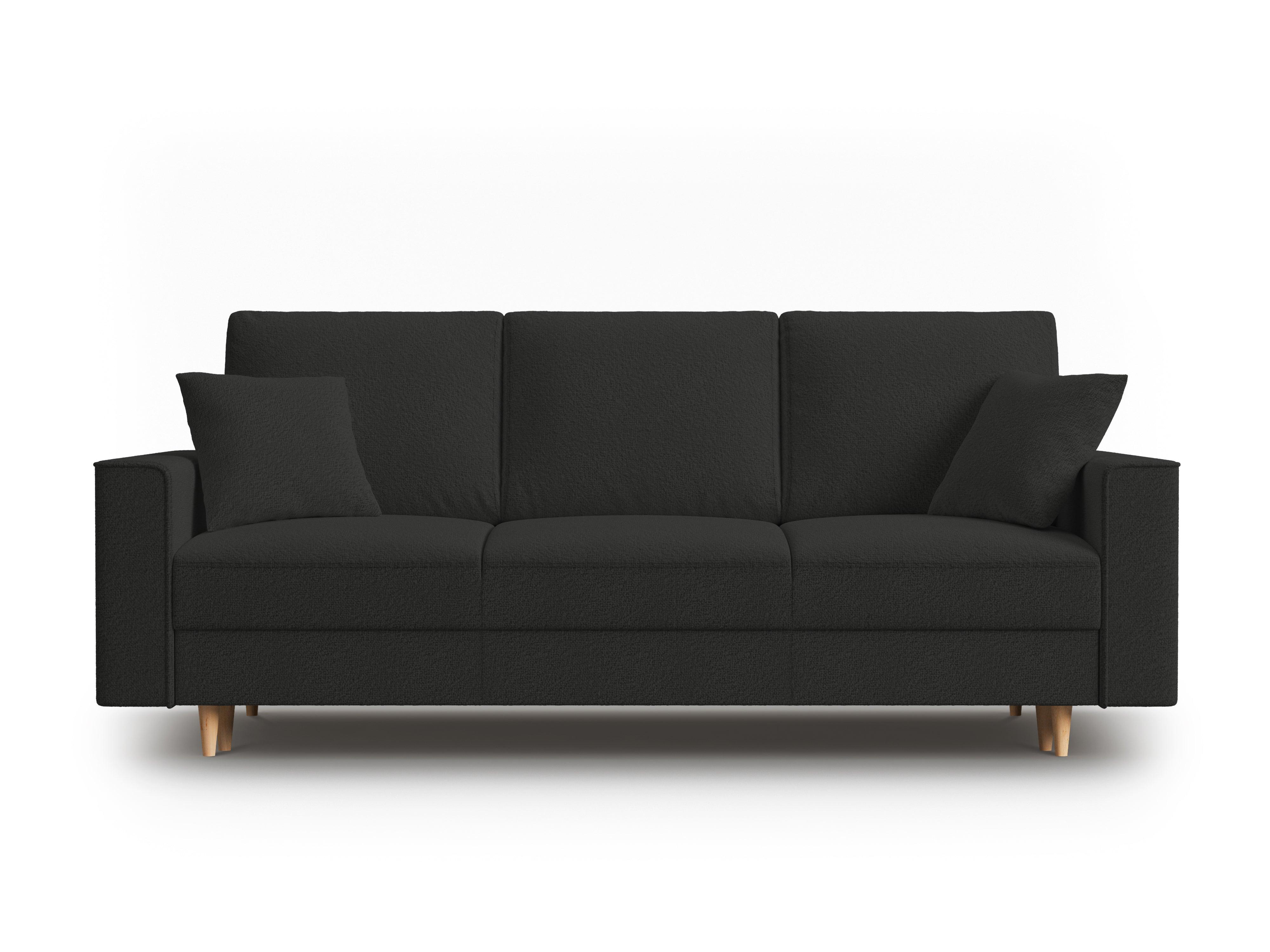 Sofa w tkaninie boucle z funkcją spania CARTADERA czarny Mazzini Sofas    Eye on Design