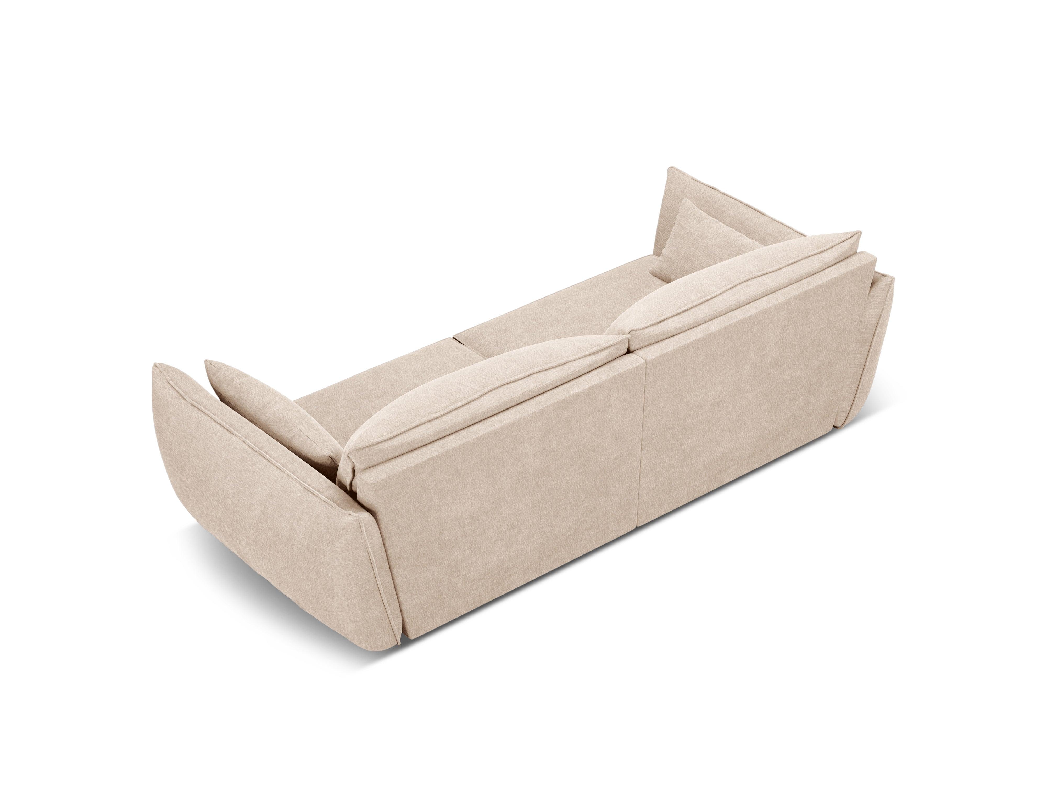 Sofa w tkaninie szenilowej 3-osobowa VANDA beżowy Mazzini Sofas    Eye on Design