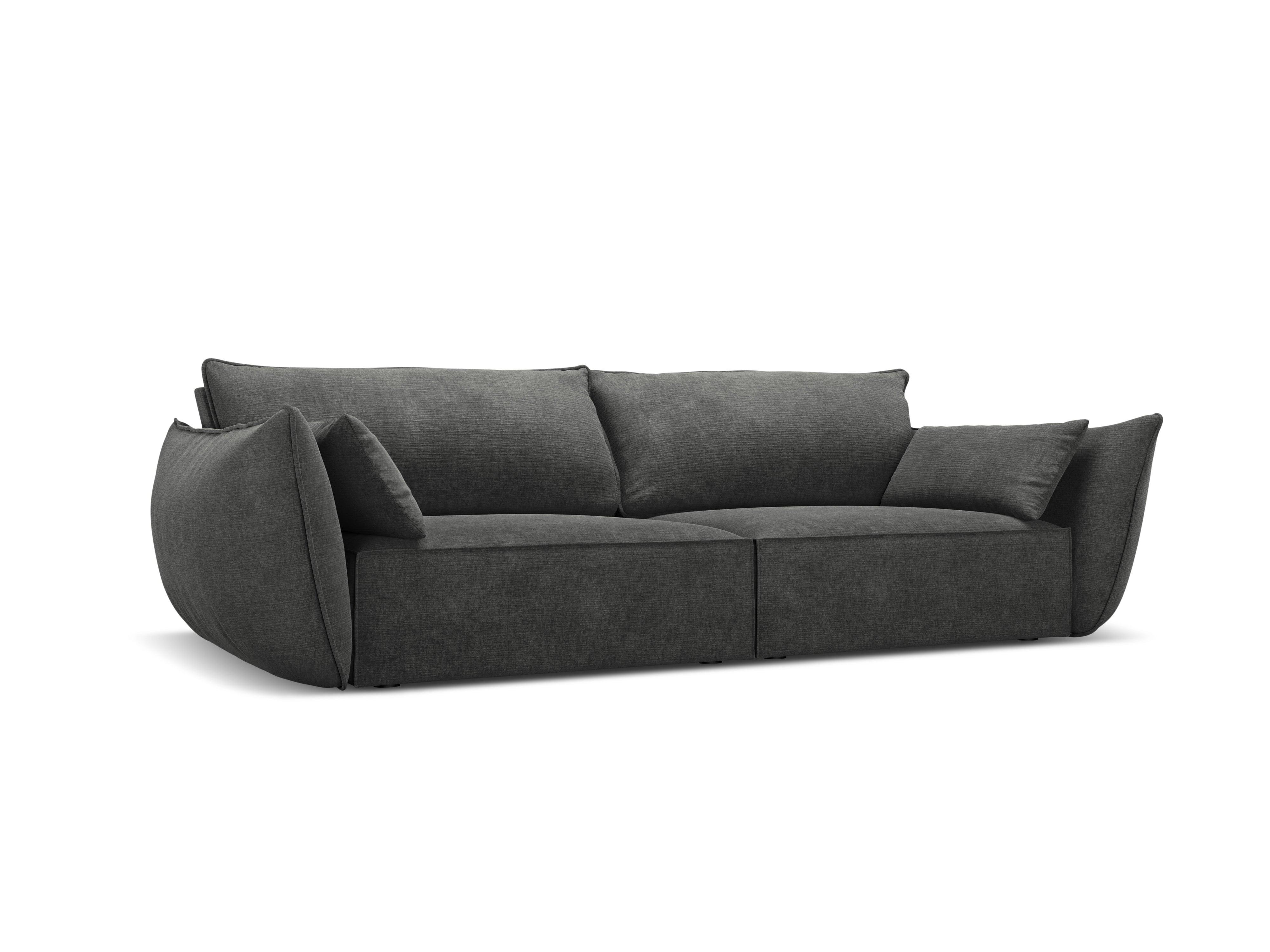 Sofa w tkaninie szenilowej 3-osobowa VANDA ciemnoszary Mazzini Sofas    Eye on Design