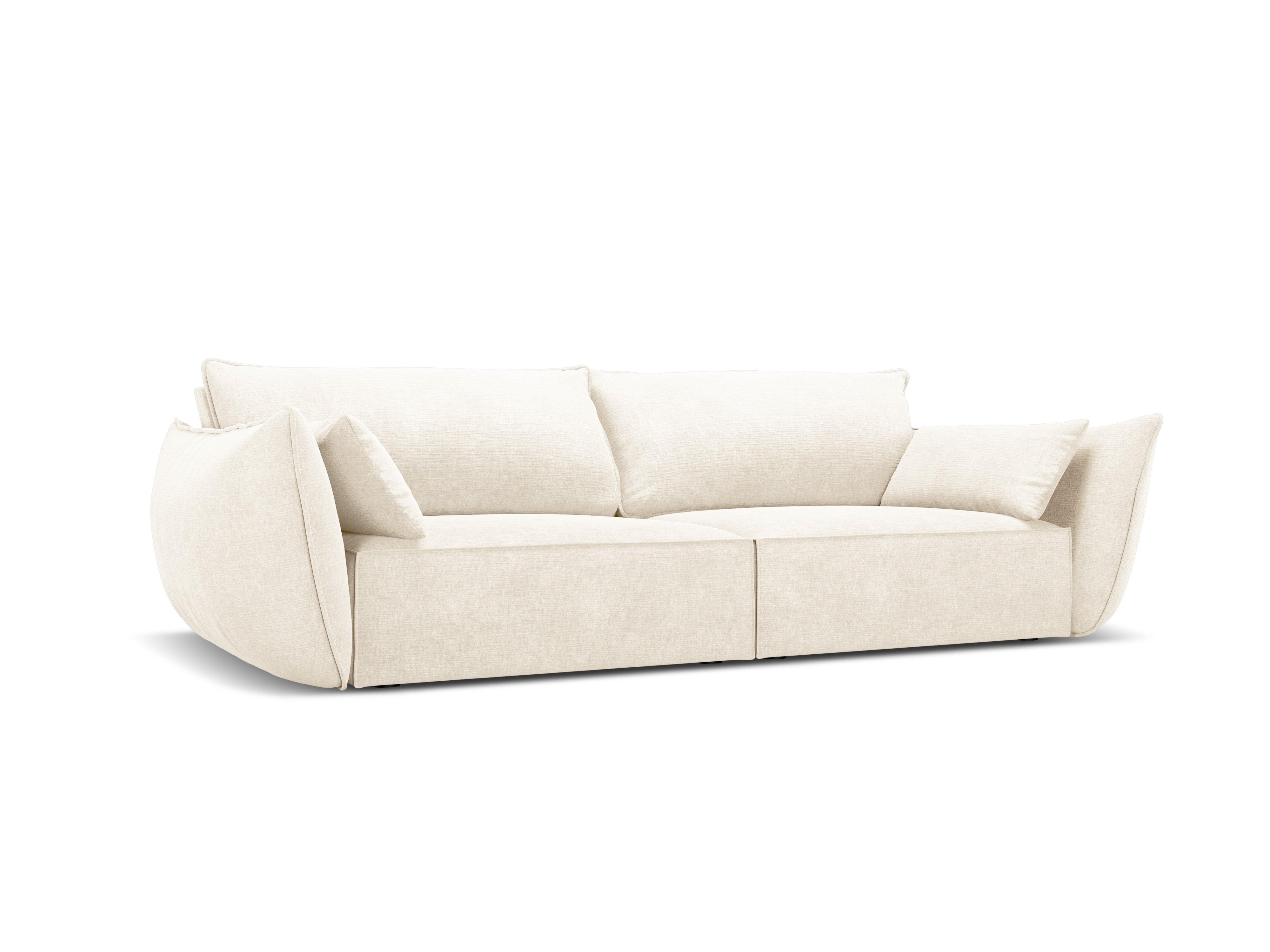 Sofa w tkaninie szenilowej 3-osobowa VANDA jasnobeżowy Mazzini Sofas    Eye on Design