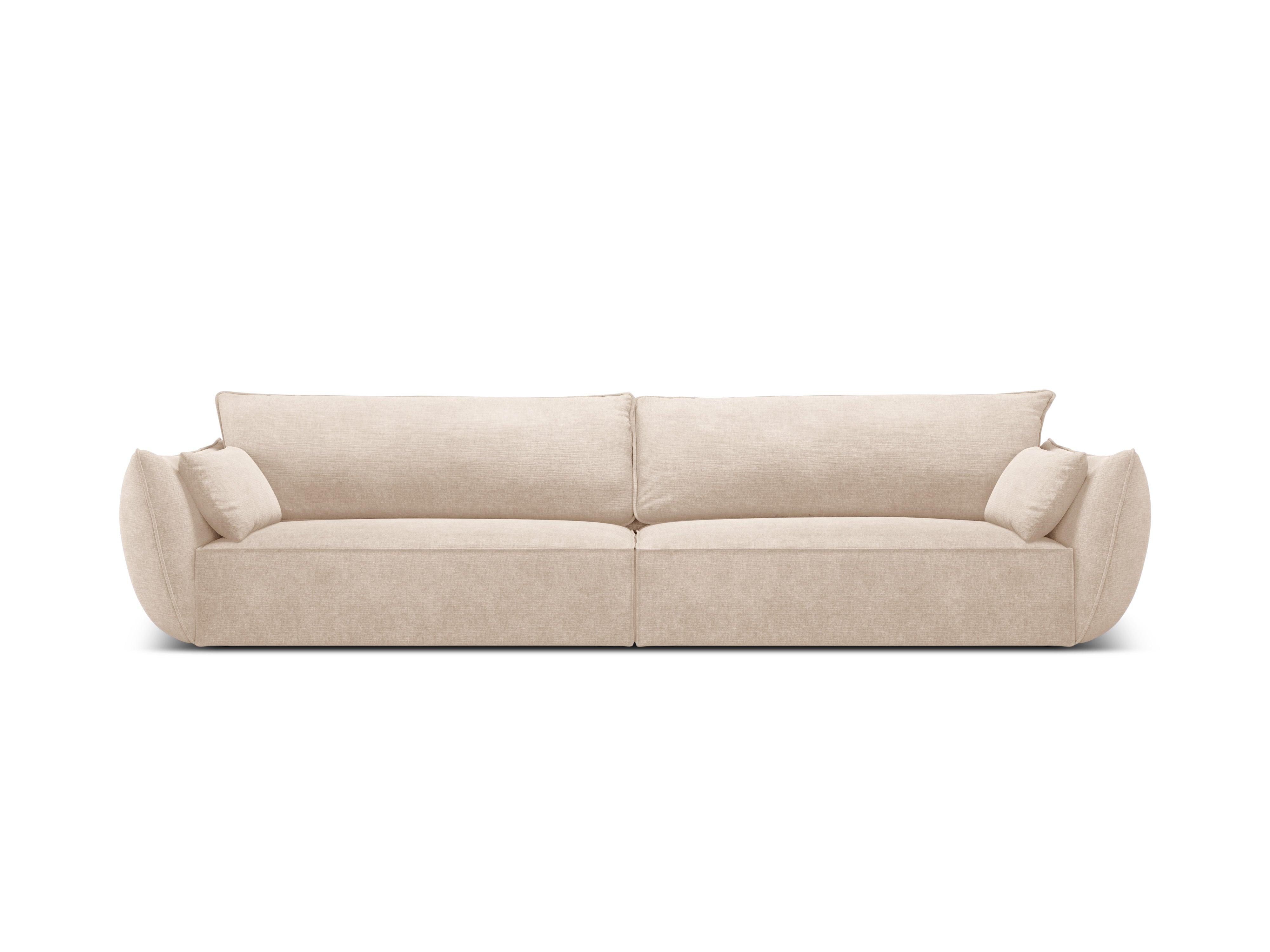 Sofa w tkaninie szenilowej 4-osobowa VANDA beżowy Mazzini Sofas    Eye on Design