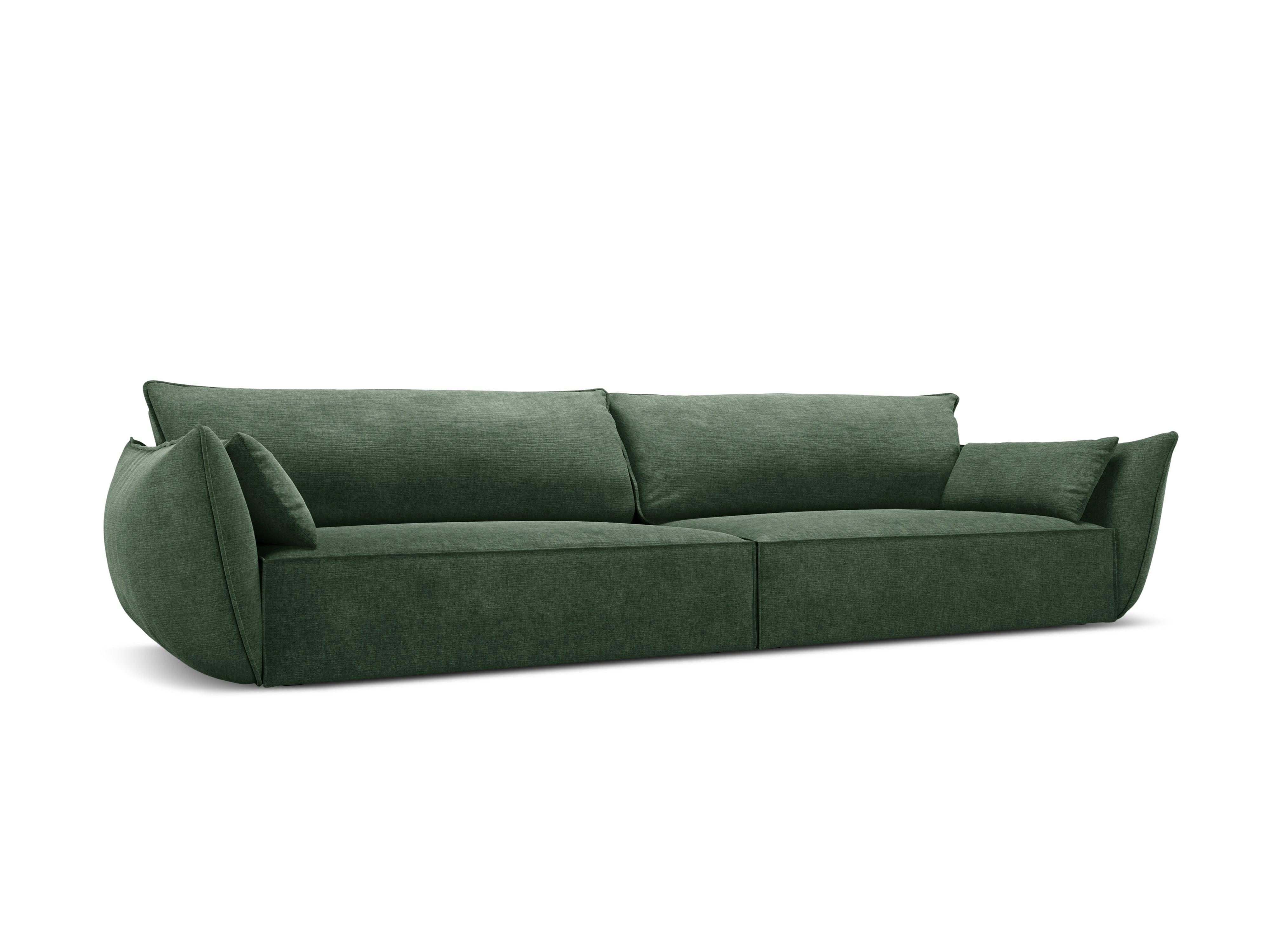 Sofa w tkaninie szenilowej 4-osobowa VANDA butelkowa zieleń Mazzini Sofas    Eye on Design