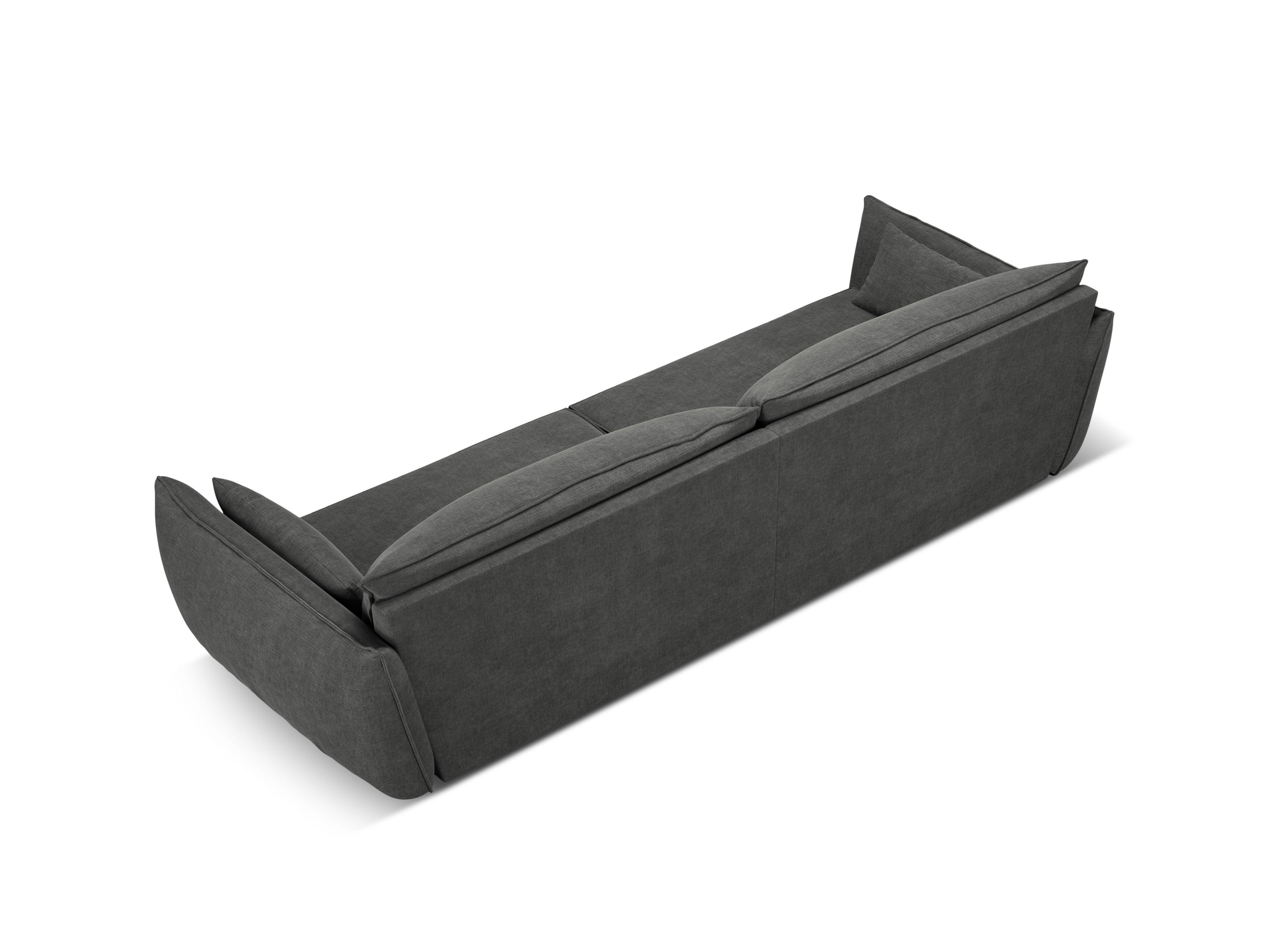 Sofa w tkaninie szenilowej 4-osobowa VANDA ciemnoszary Mazzini Sofas    Eye on Design