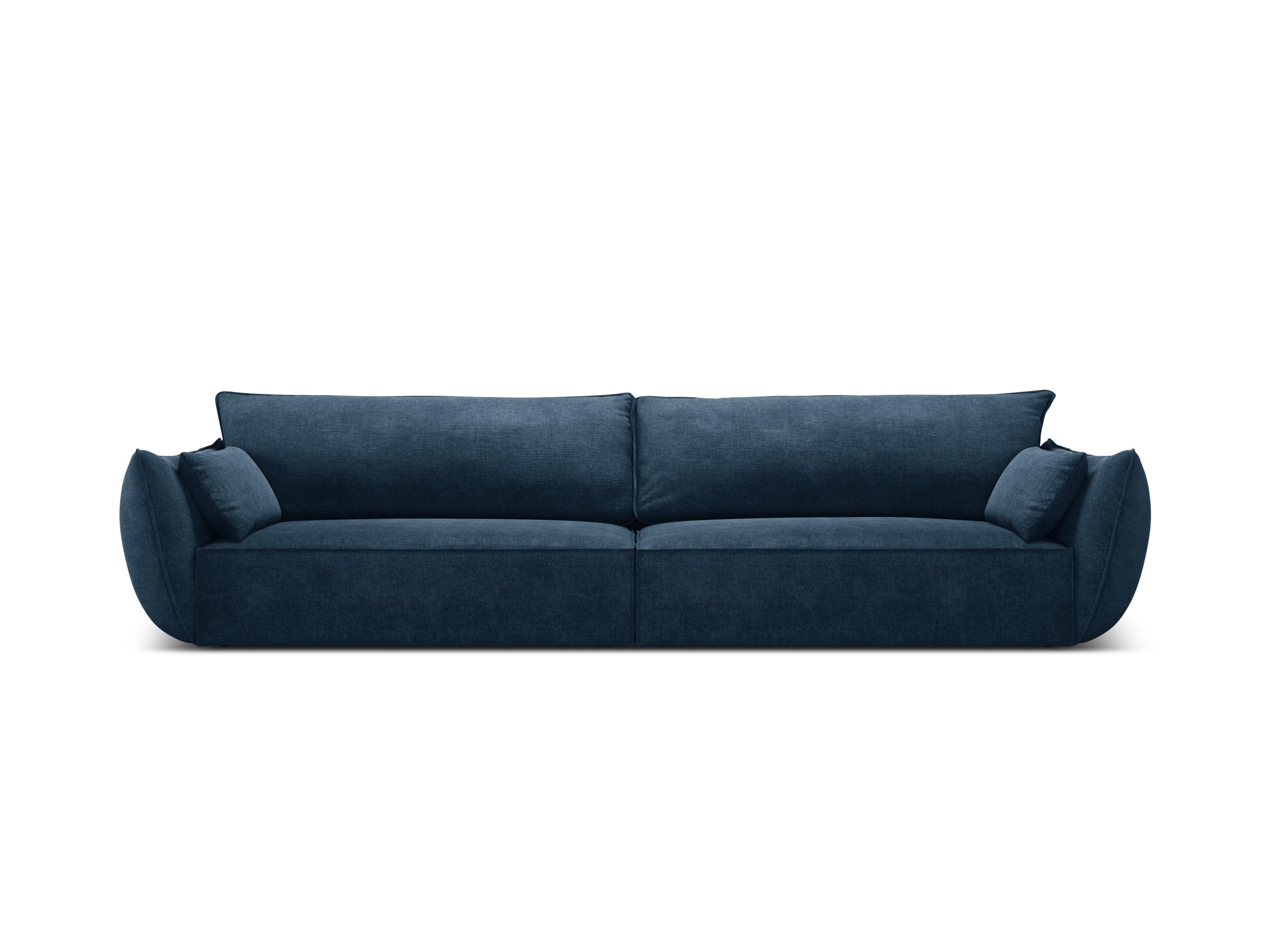 Sofa w tkaninie szenilowej 4-osobowa VANDA granat królewski Mazzini Sofas    Eye on Design