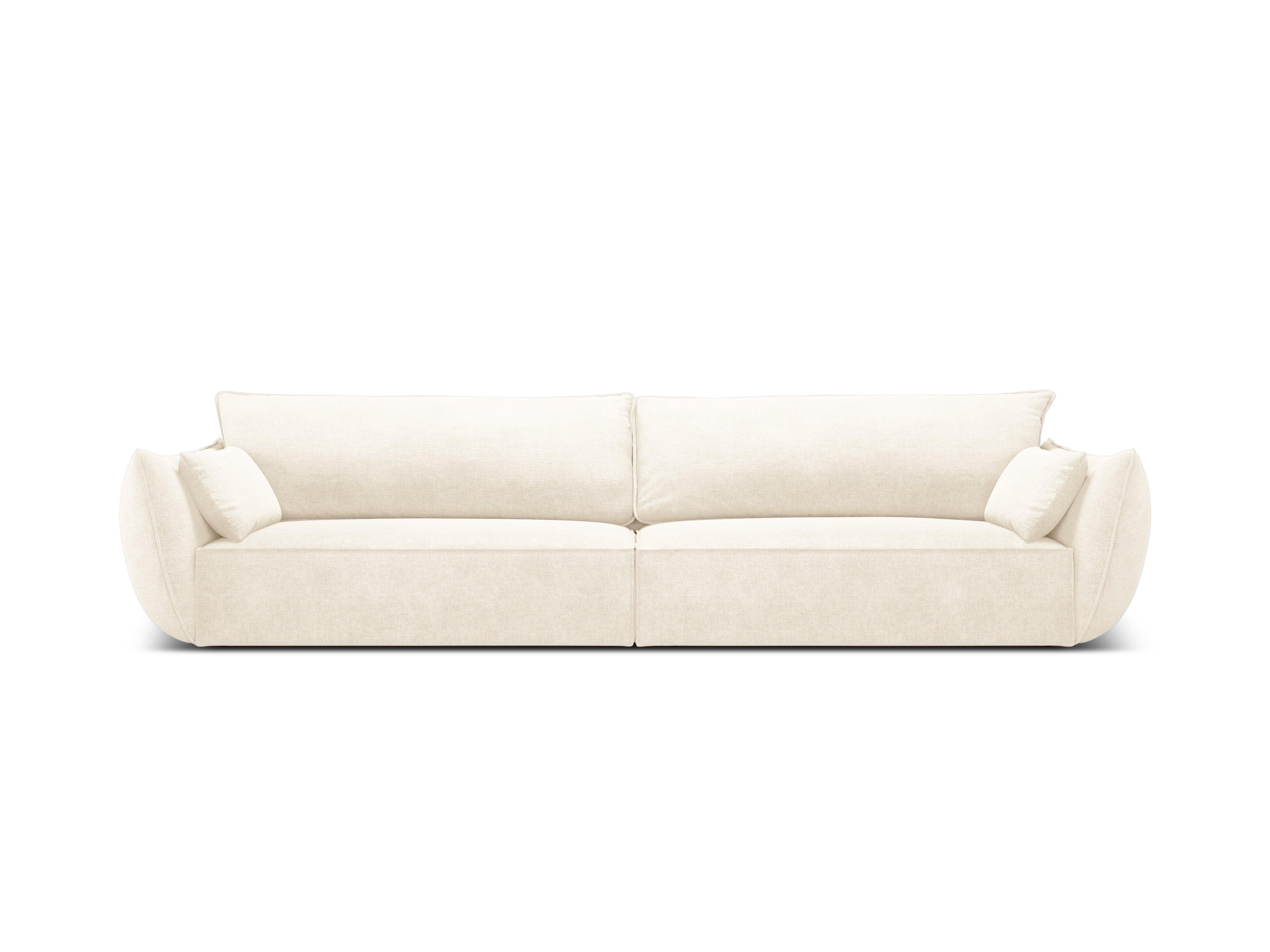 Sofa w tkaninie szenilowej 4-osobowa VANDA jasnobeżowy Mazzini Sofas    Eye on Design