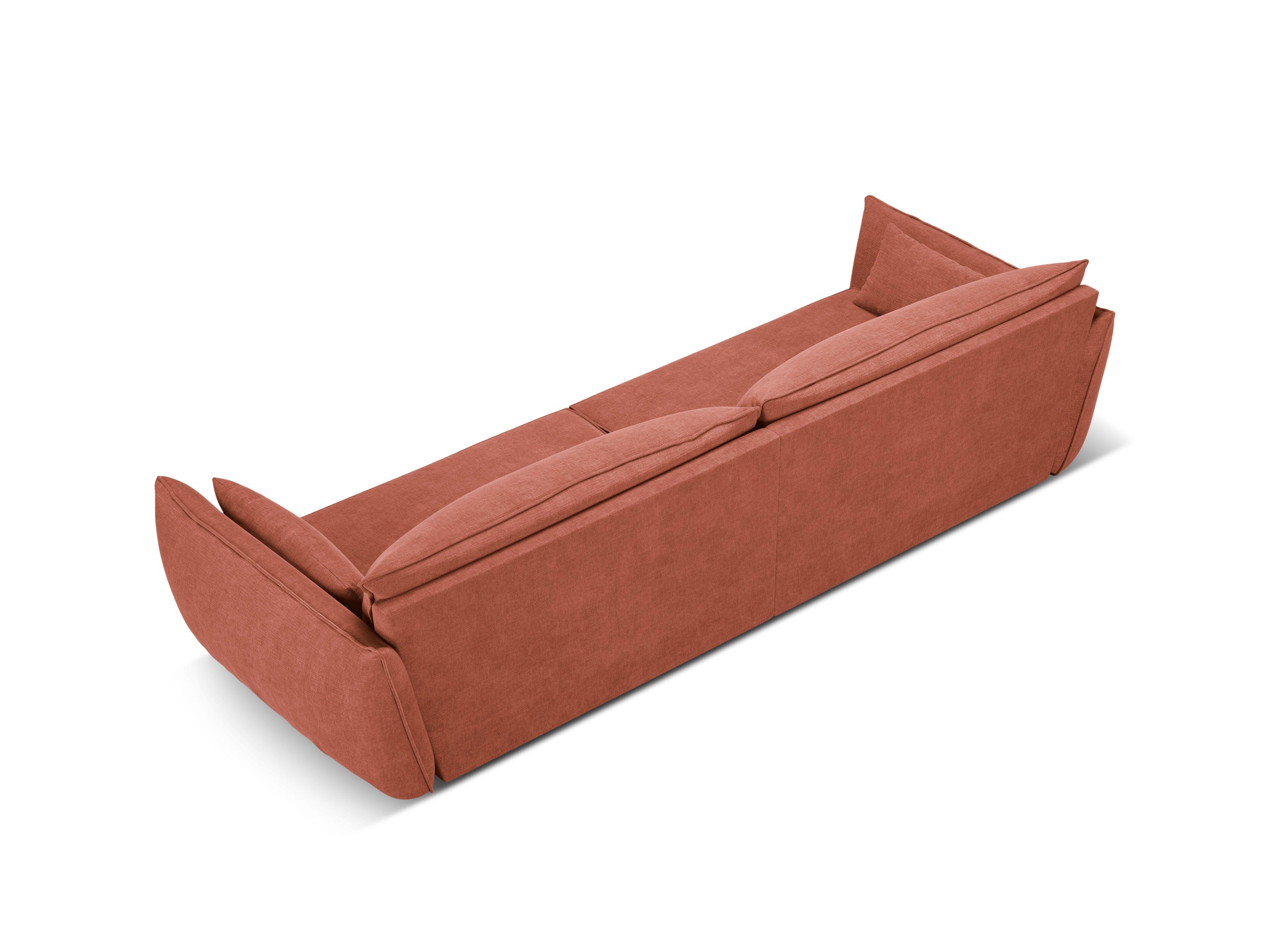 Sofa w tkaninie szenilowej 4-osobowa VANDA terracotta Mazzini Sofas    Eye on Design