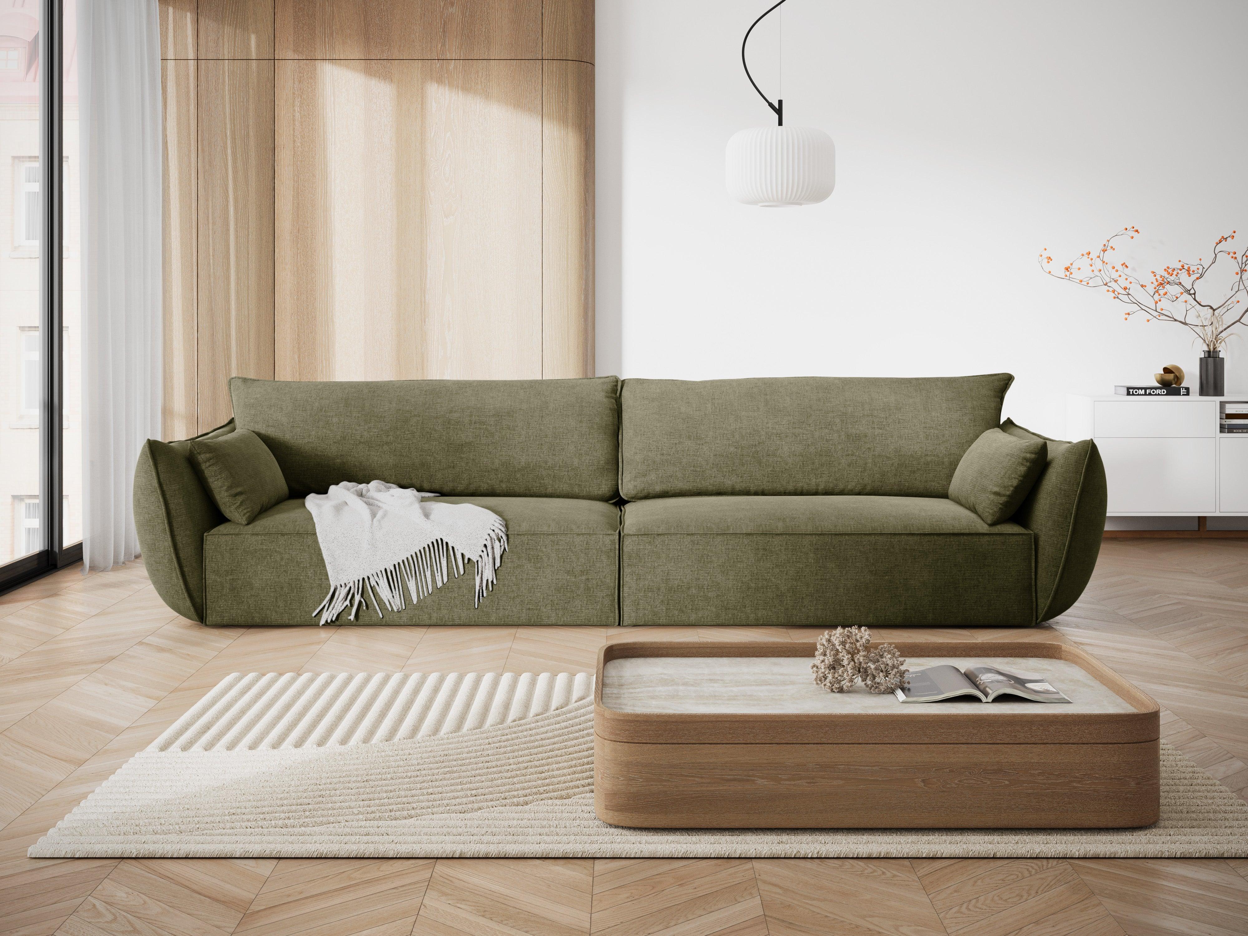 Sofa w tkaninie szenilowej 4-osobowa VANDA zielony Mazzini Sofas    Eye on Design