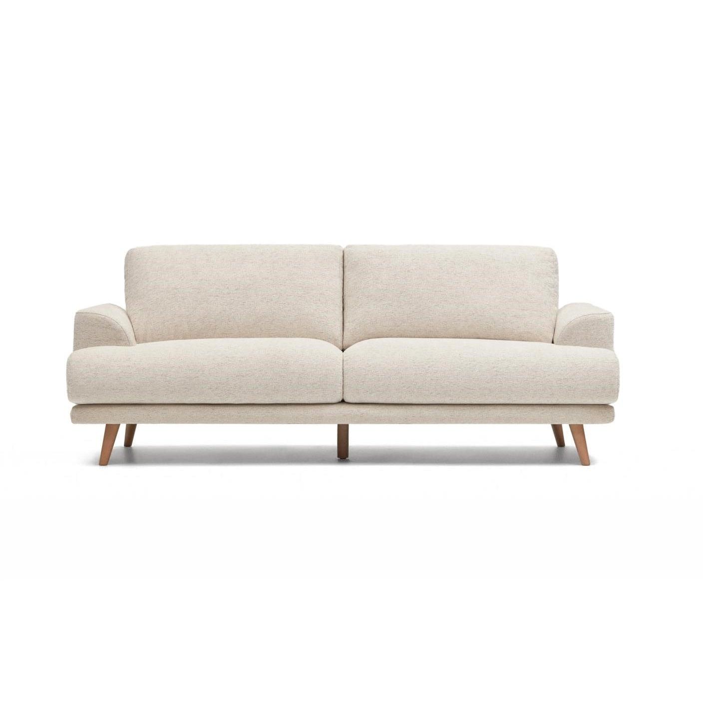 Sofa w tkaninie szenilowej KARIN kremowy La Forma    Eye on Design