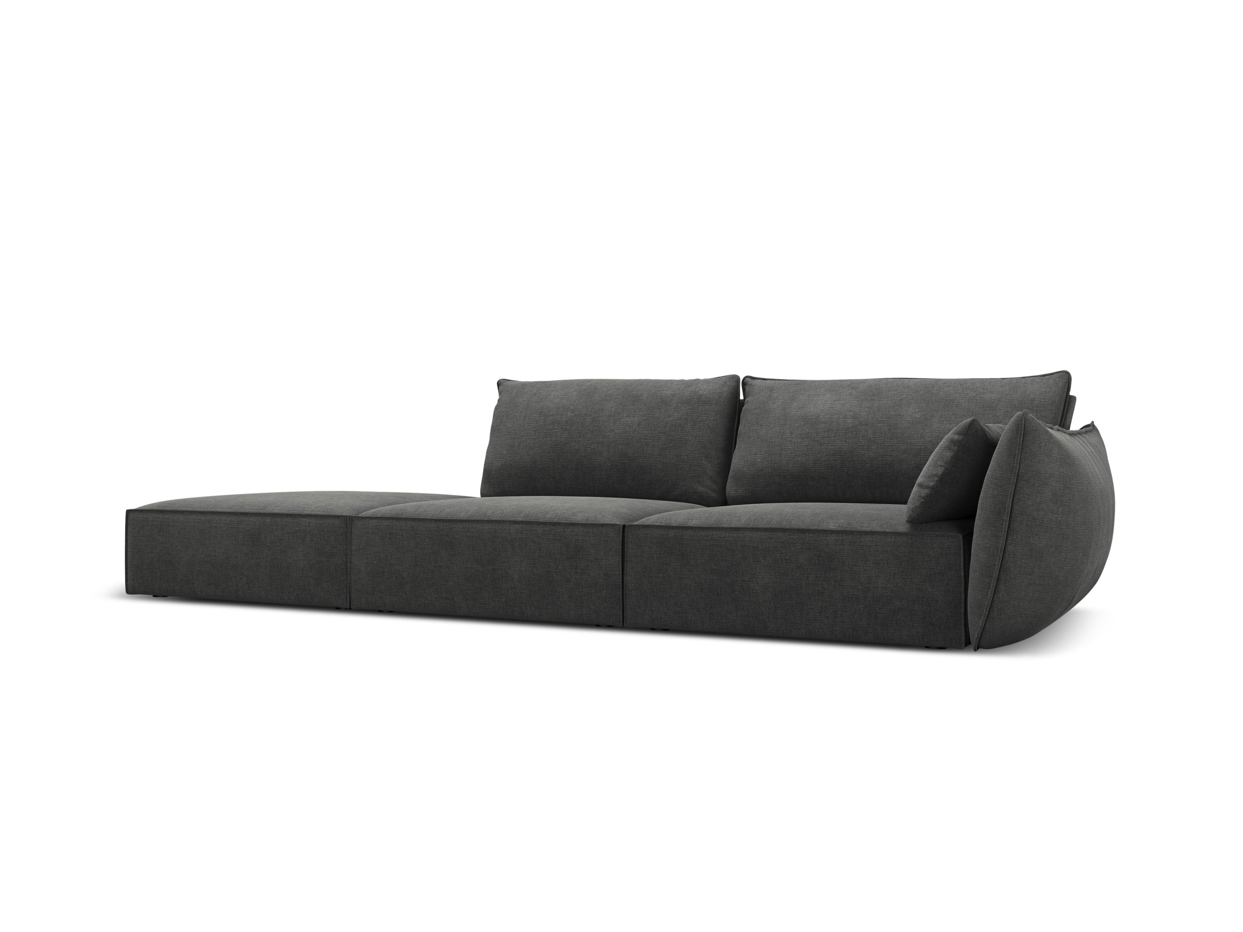 Sofa w tkaninie szenilowej lewostronna otwarta VANDA ciemnoszary Mazzini Sofas    Eye on Design