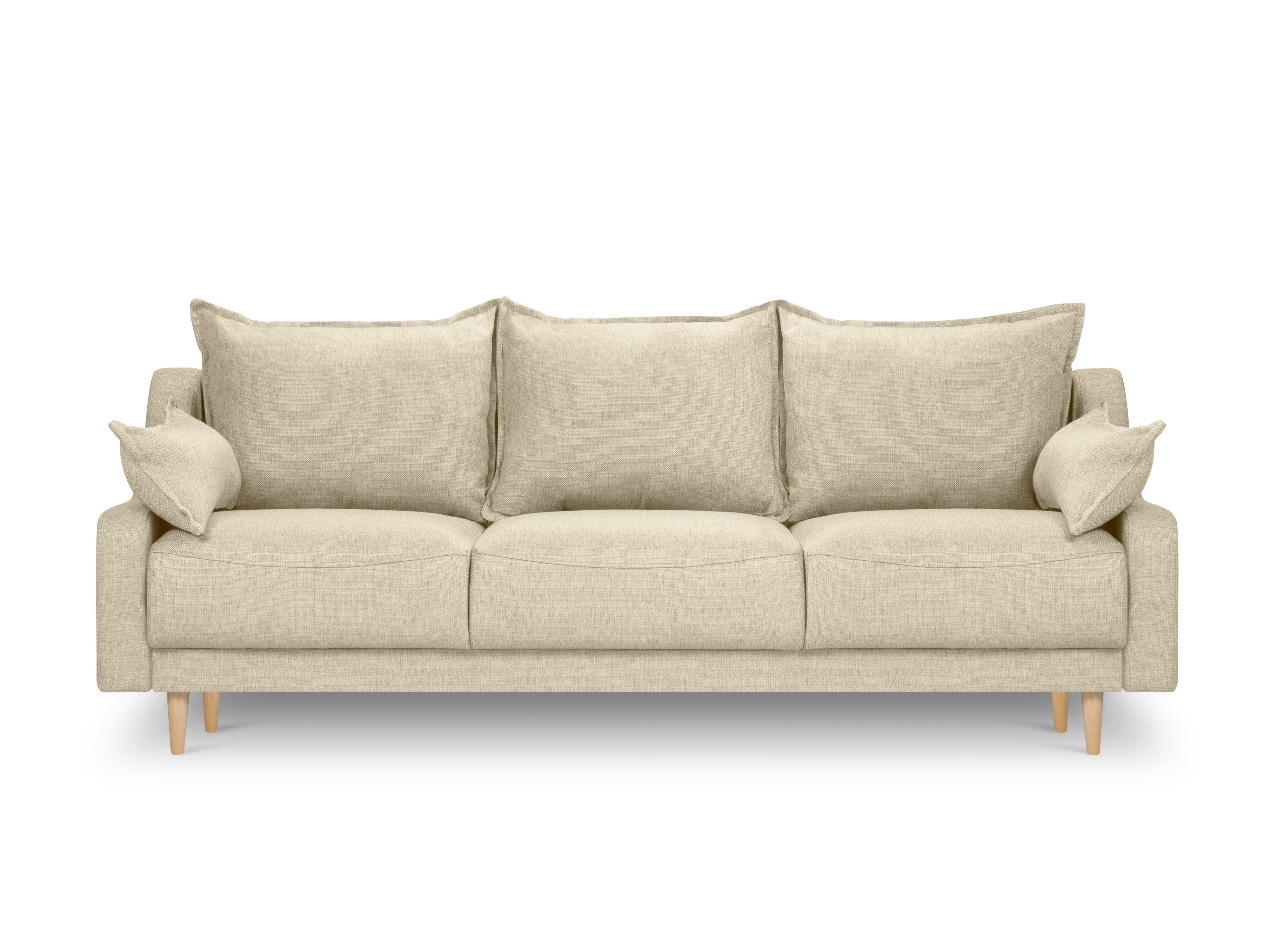 Sofa z funkcją spania FREESIA beżowy z drewnianą podstawą Mazzini Sofas    Eye on Design
