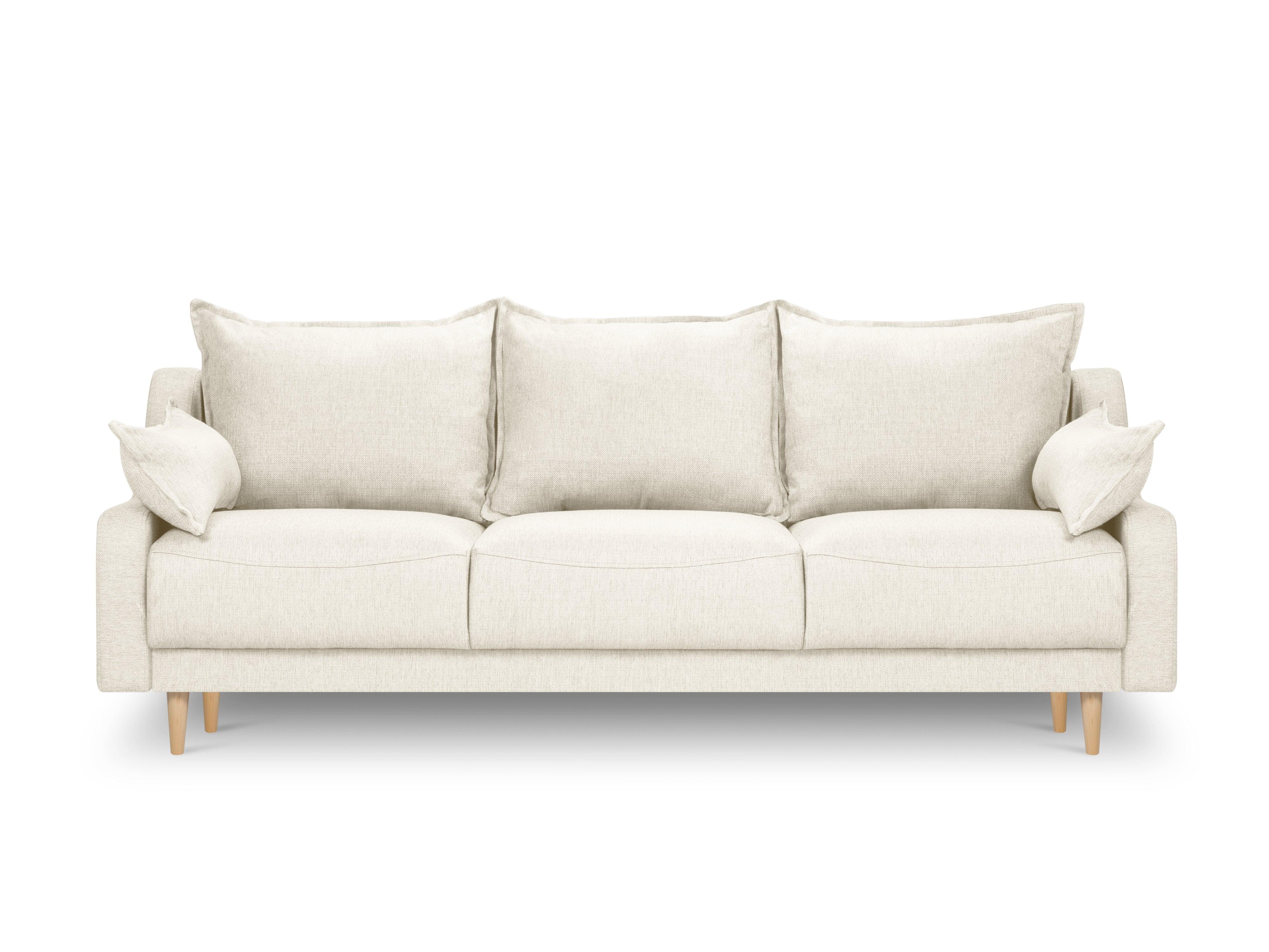 Sofa z funkcją spania FREESIA jasnobeżowy z drewnianą podstawą Mazzini Sofas    Eye on Design