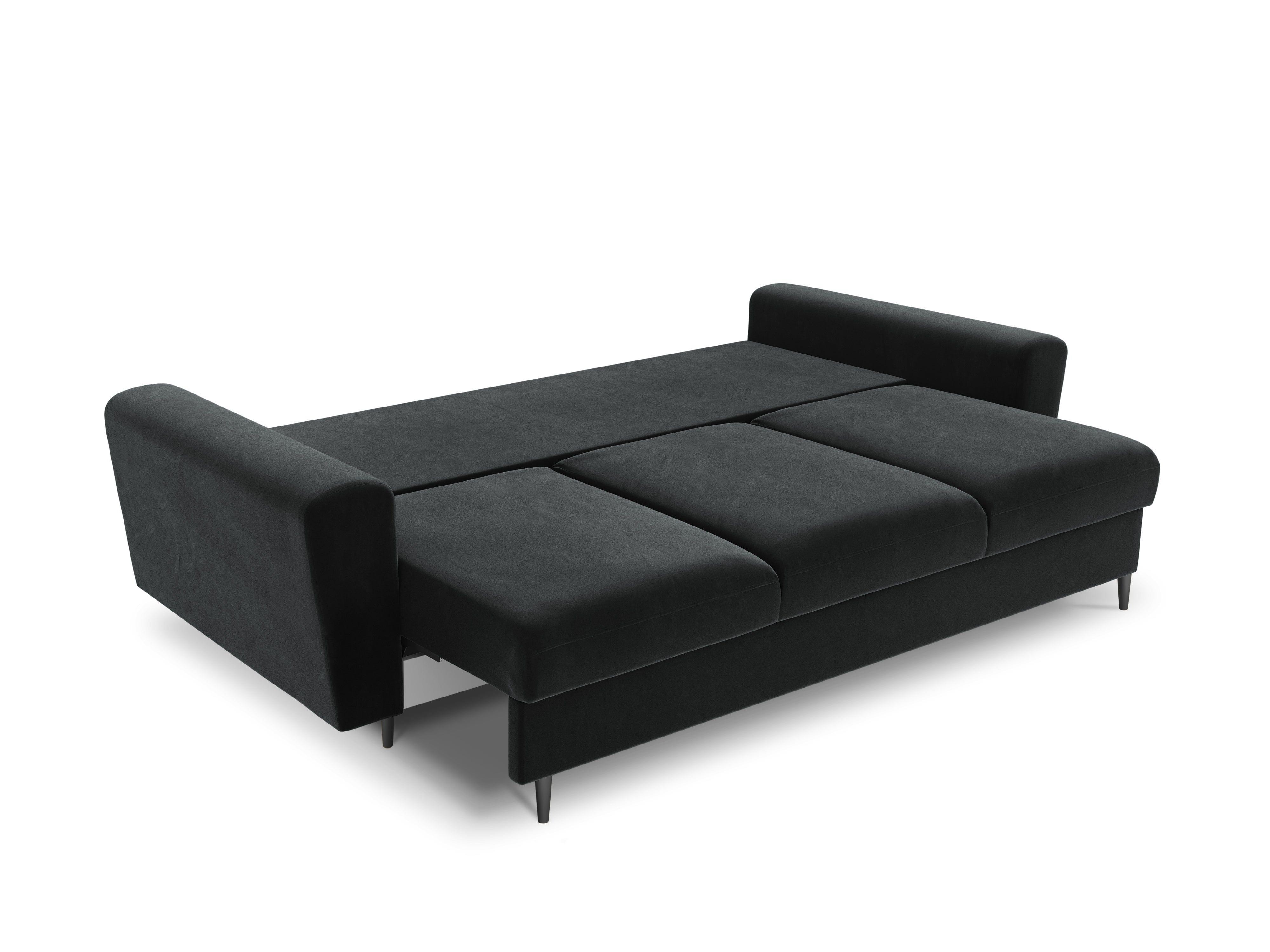 Sofa z funkcją spania KYOTO ciemnoszary z czarną podstawą Cosmopolitan Design    Eye on Design