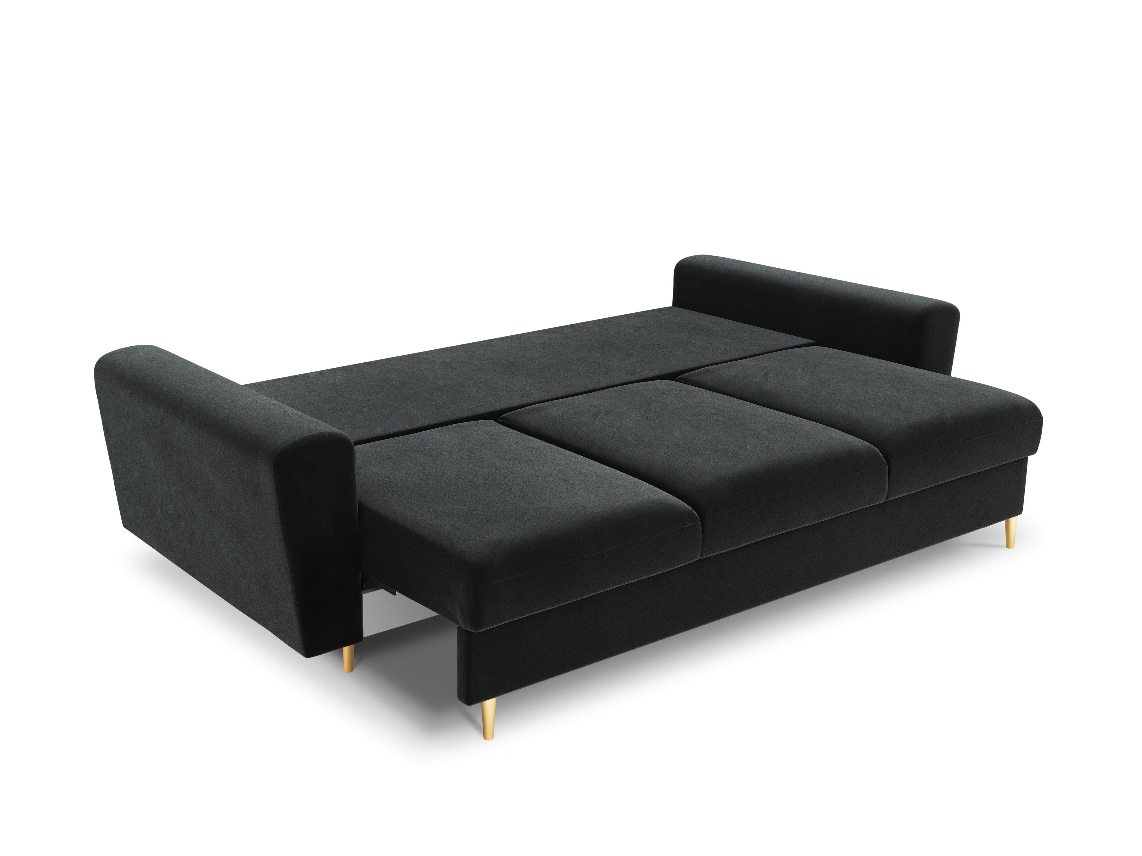 Sofa z funkcją spania KYOTO ciemnoszary ze złotą podstawą Cosmopolitan Design    Eye on Design