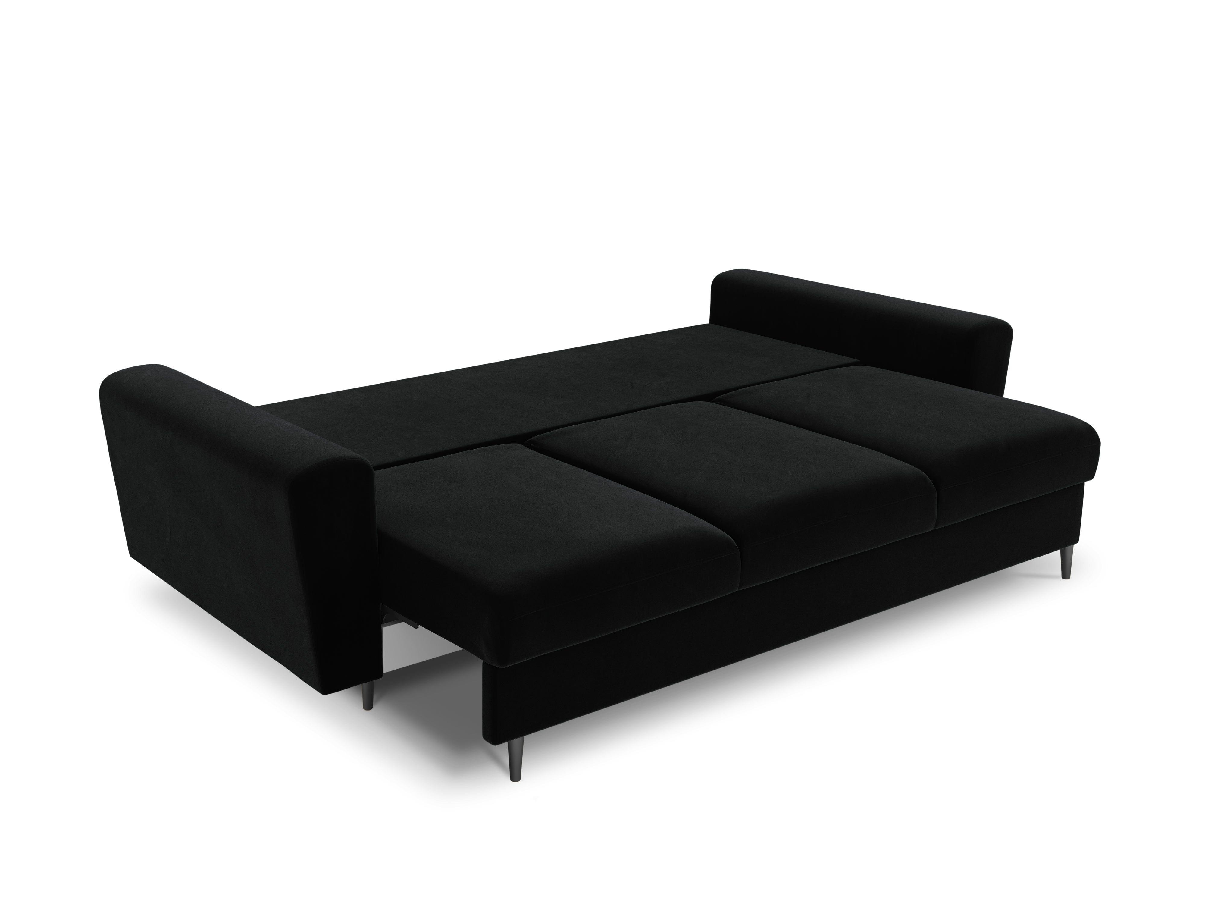 Sofa z funkcją spania KYOTO czarny z czarną podstawą Cosmopolitan Design    Eye on Design