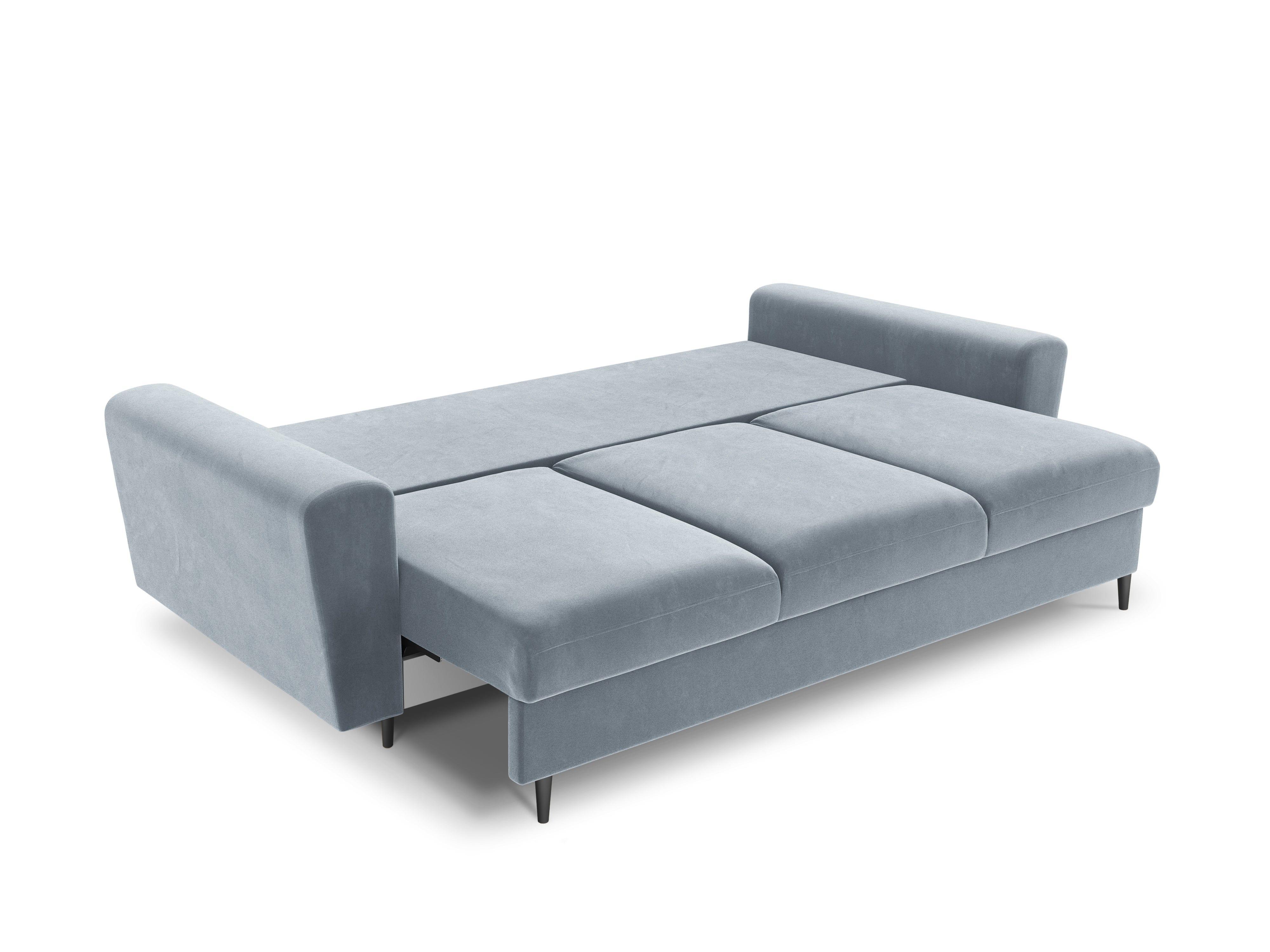 Sofa z funkcją spania KYOTO jasnoniebieski z czarną podstawą Cosmopolitan Design    Eye on Design