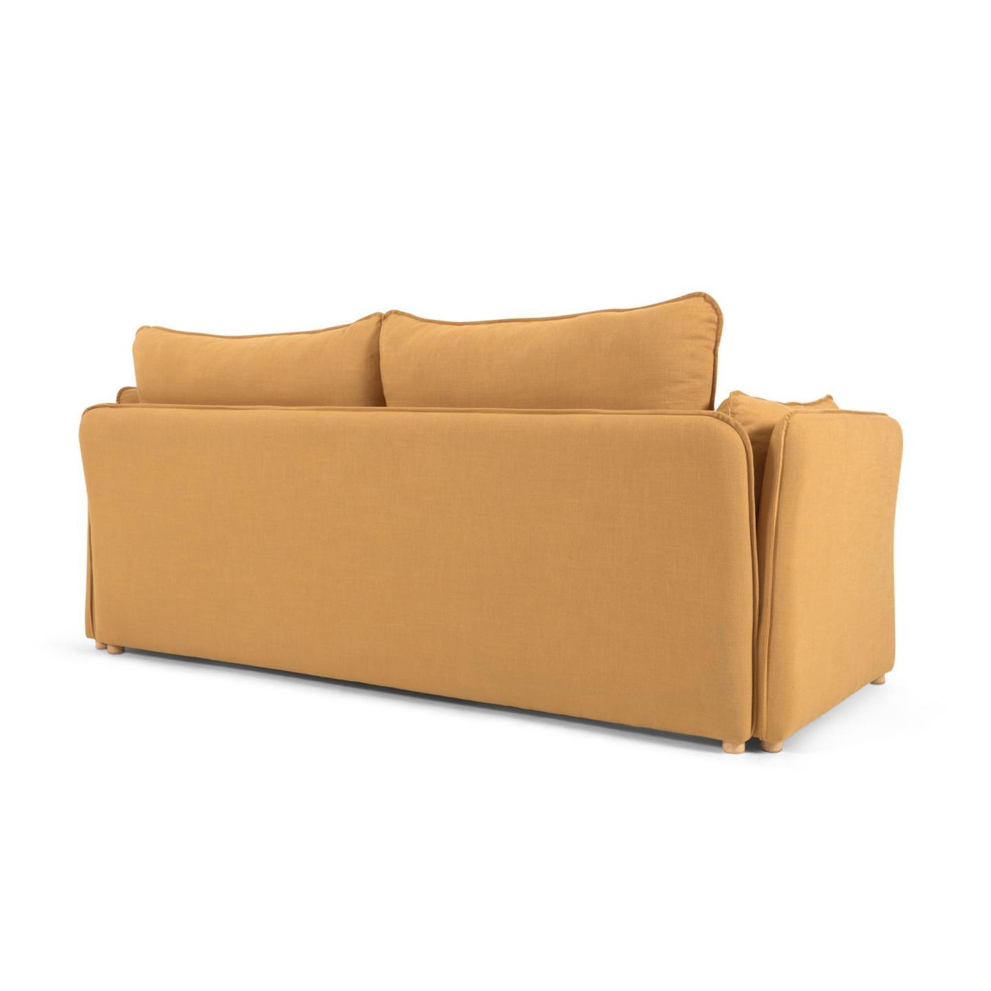 Sofa z funkcją spania TANIT musztardowy La Forma    Eye on Design