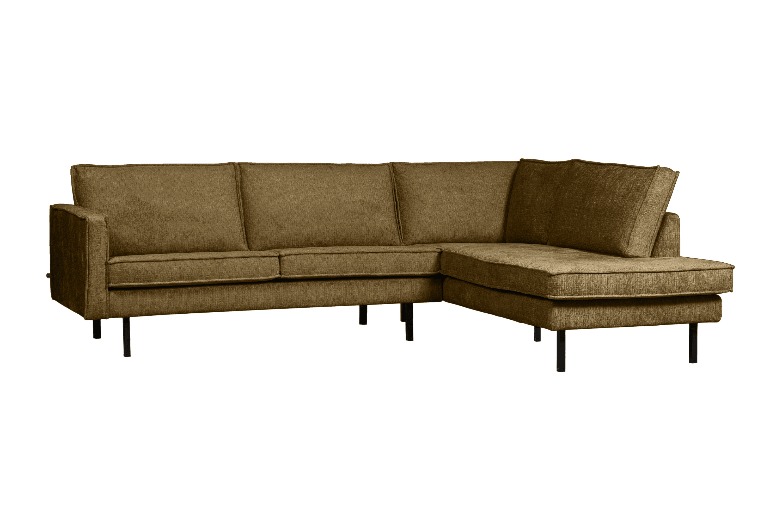 Sofa narożna welurowa prawostronna RODEO brązowy Be Pure    Eye on Design