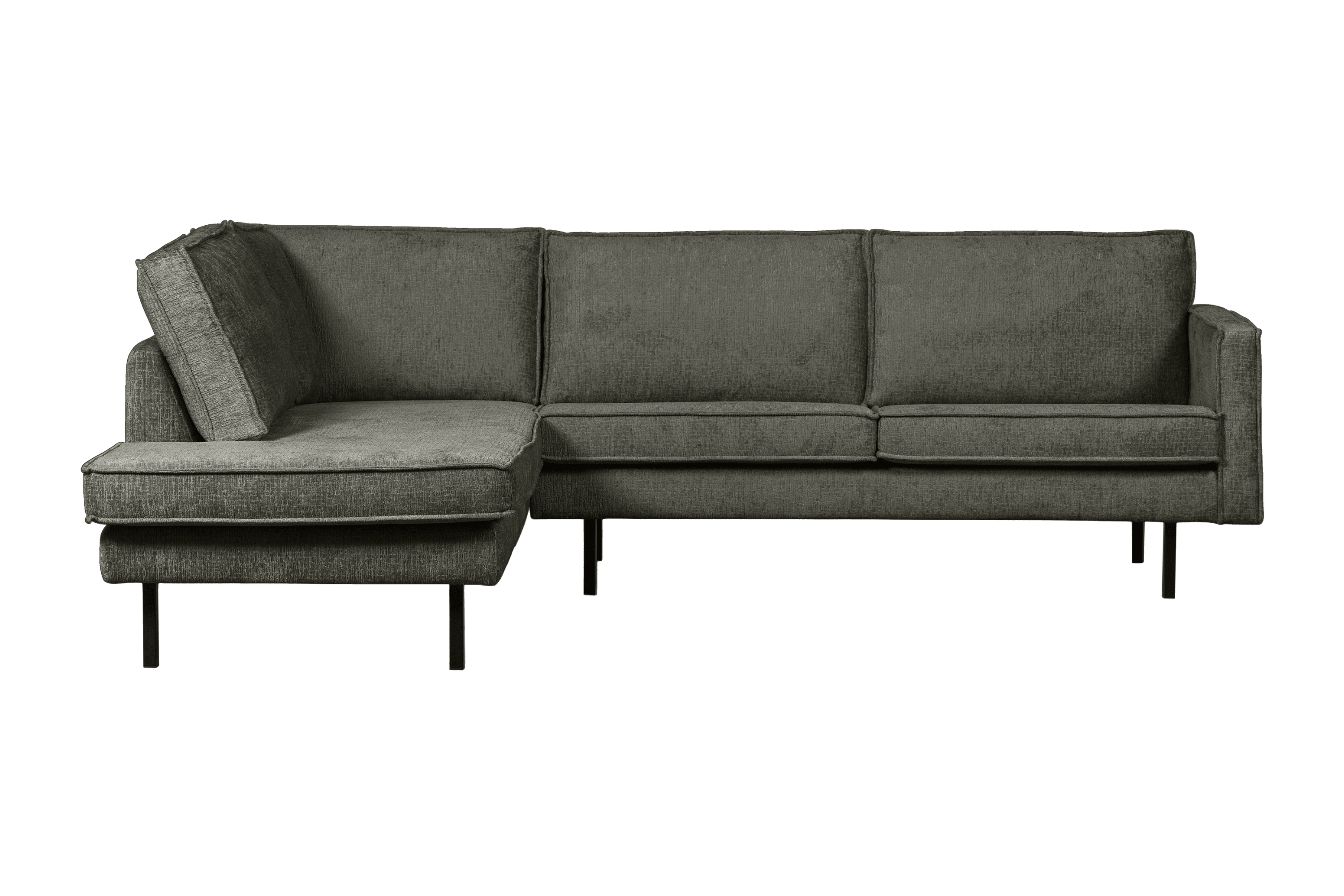 Sofa narożna welurowa lewostronna RODEO szarozielony Be Pure    Eye on Design