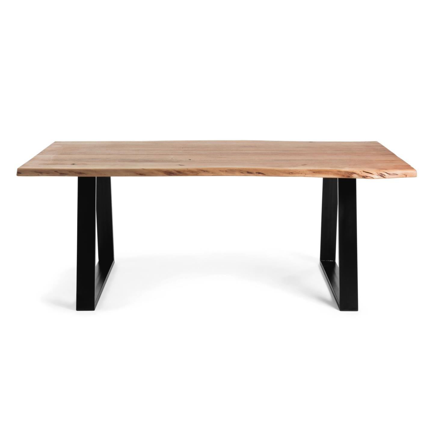 Stół ALAIA lite drewno akacjowe z czarną podstawą La Forma    Eye on Design