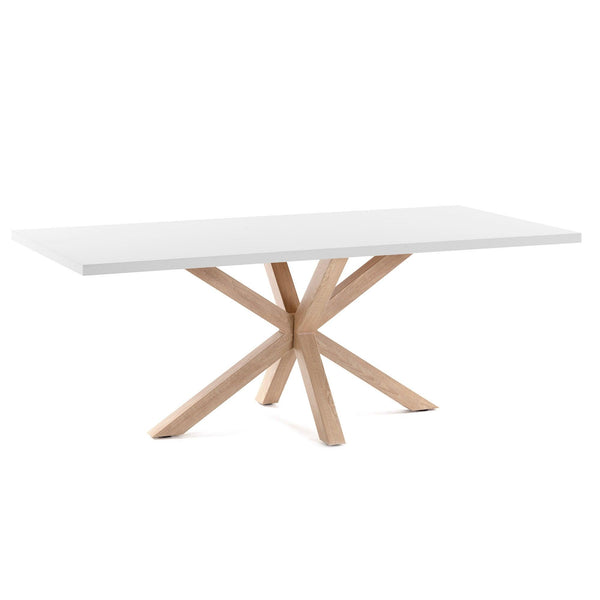 Stół ARGO biały z drewnianą podstawą La Forma    Eye on Design