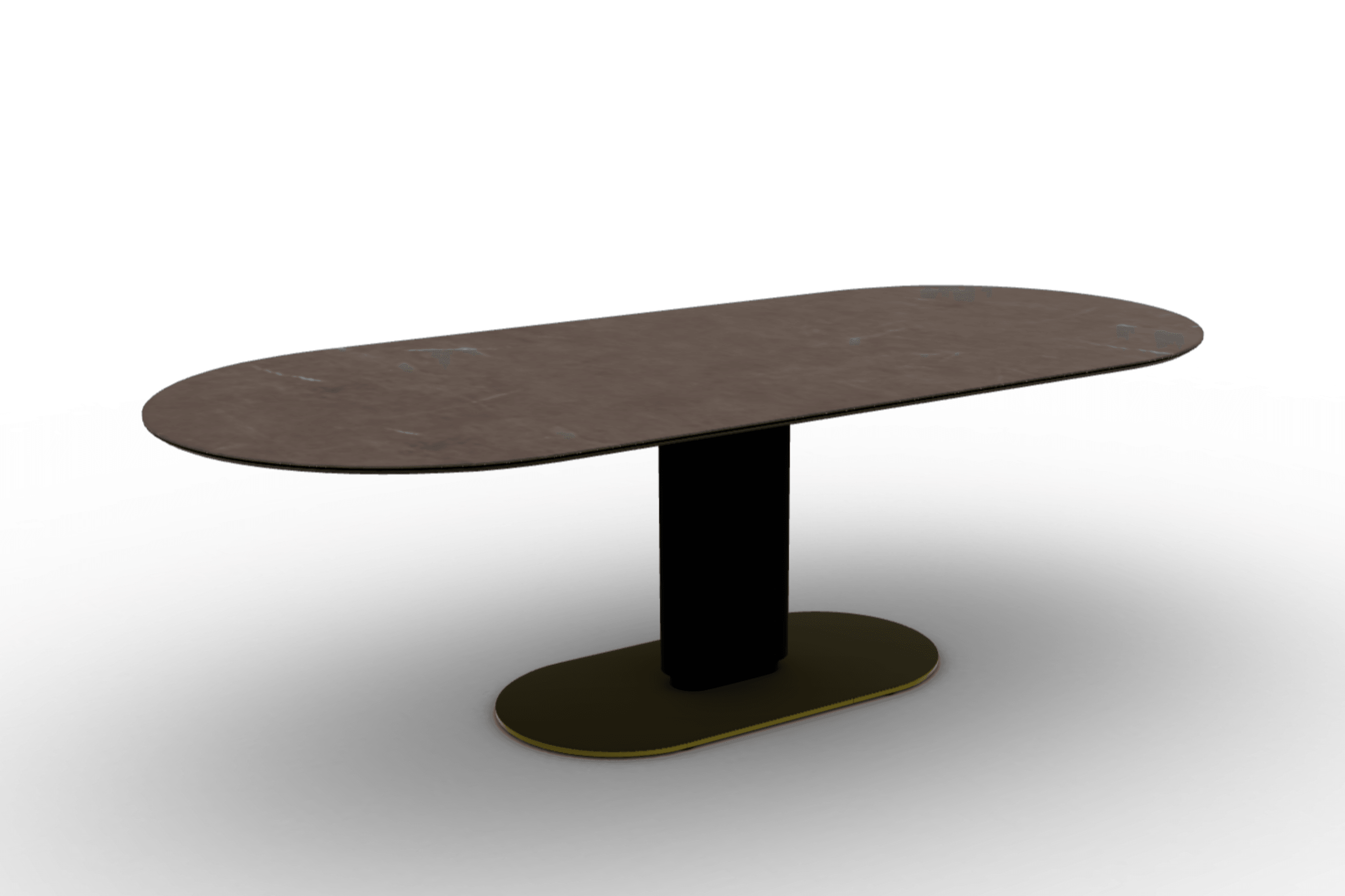 Stół CAMEO brązowy Calligaris 250 cm matowa czerń matowy mosiądz Eye on Design