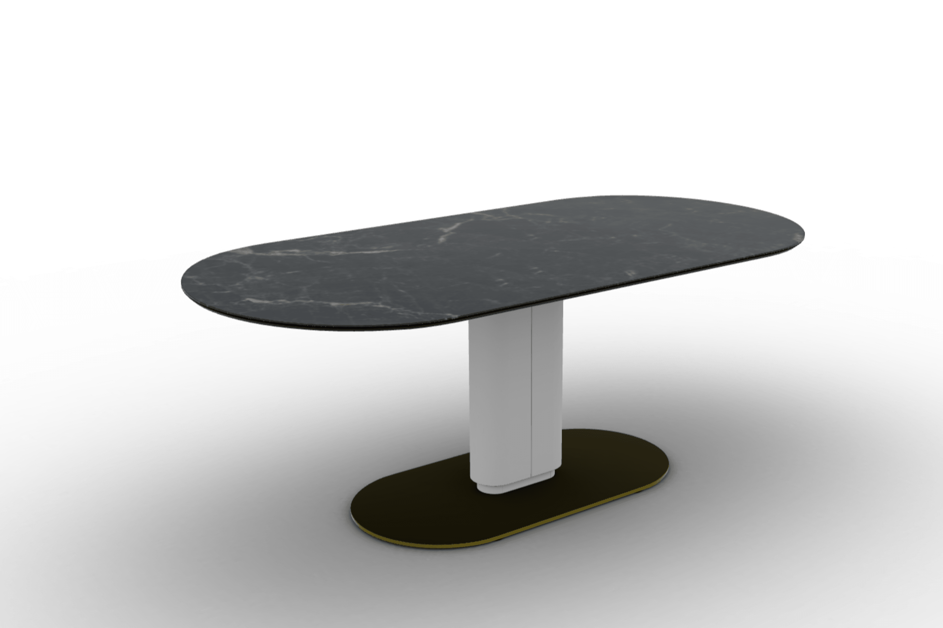 Stół CAMEO czarny marmur Calligaris 200 cm matowa biel matowy mosiądz Eye on Design