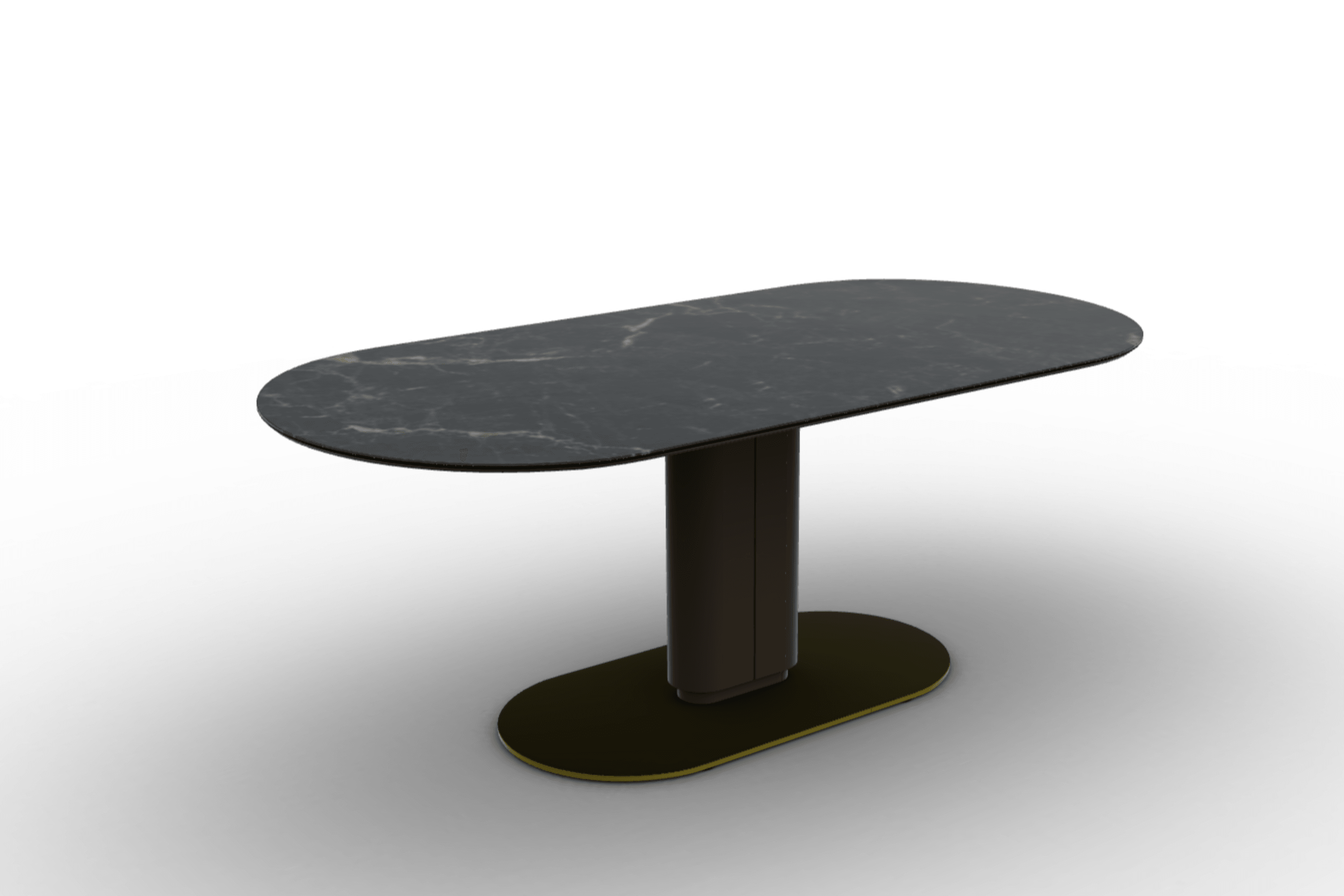 Stół CAMEO czarny marmur Calligaris 200 cm matowy brąz matowy mosiądz Eye on Design
