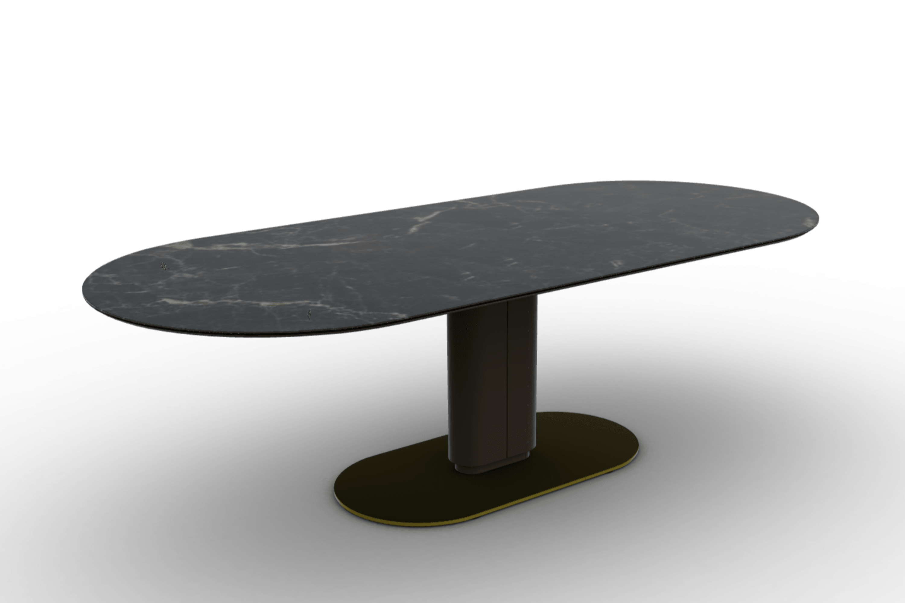Stół CAMEO czarny marmur Calligaris 250 cm matowy brąz matowy mosiądz Eye on Design
