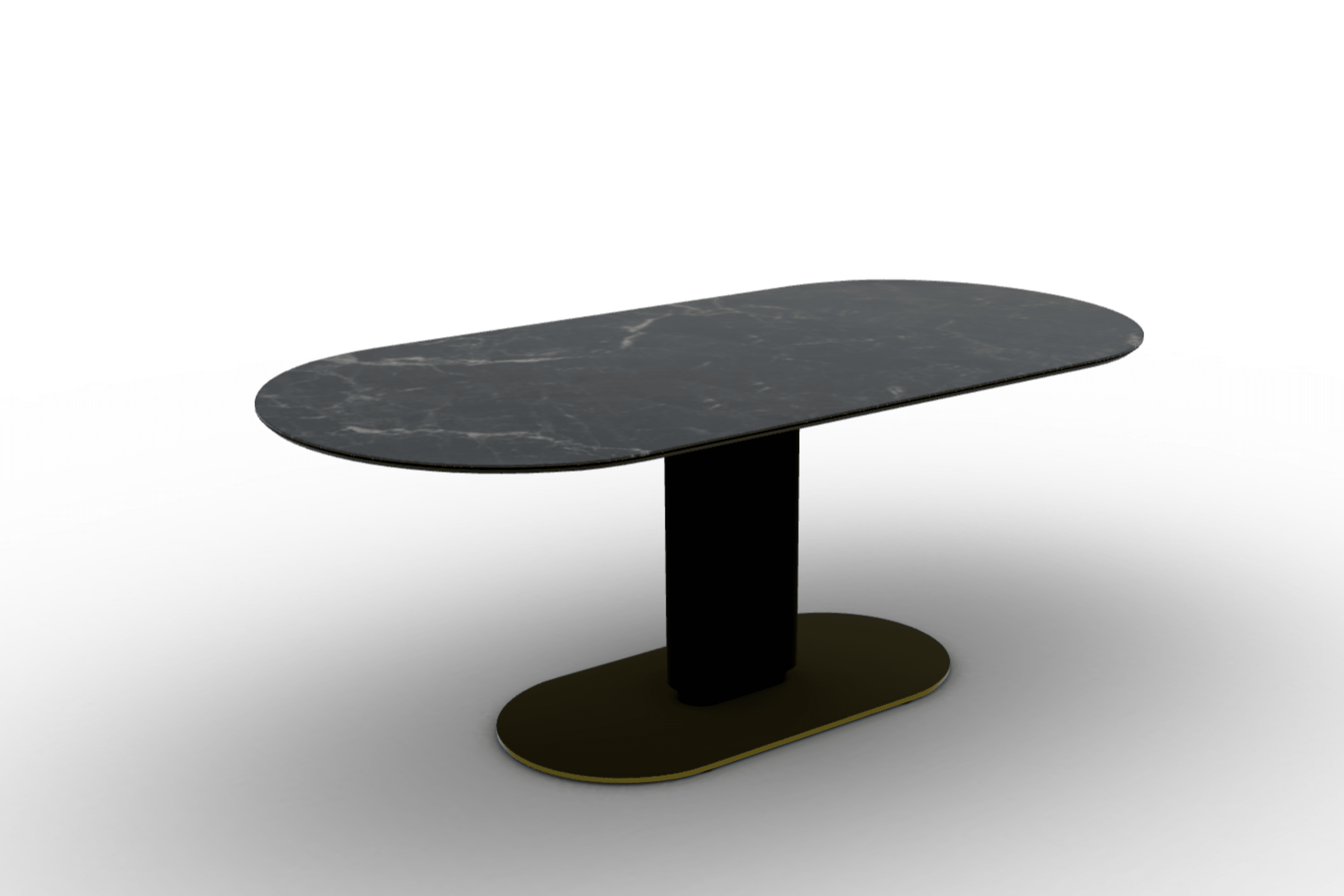 Stół CAMEO czarny marmur Calligaris 200 cm matowa czerń matowy mosiądz Eye on Design