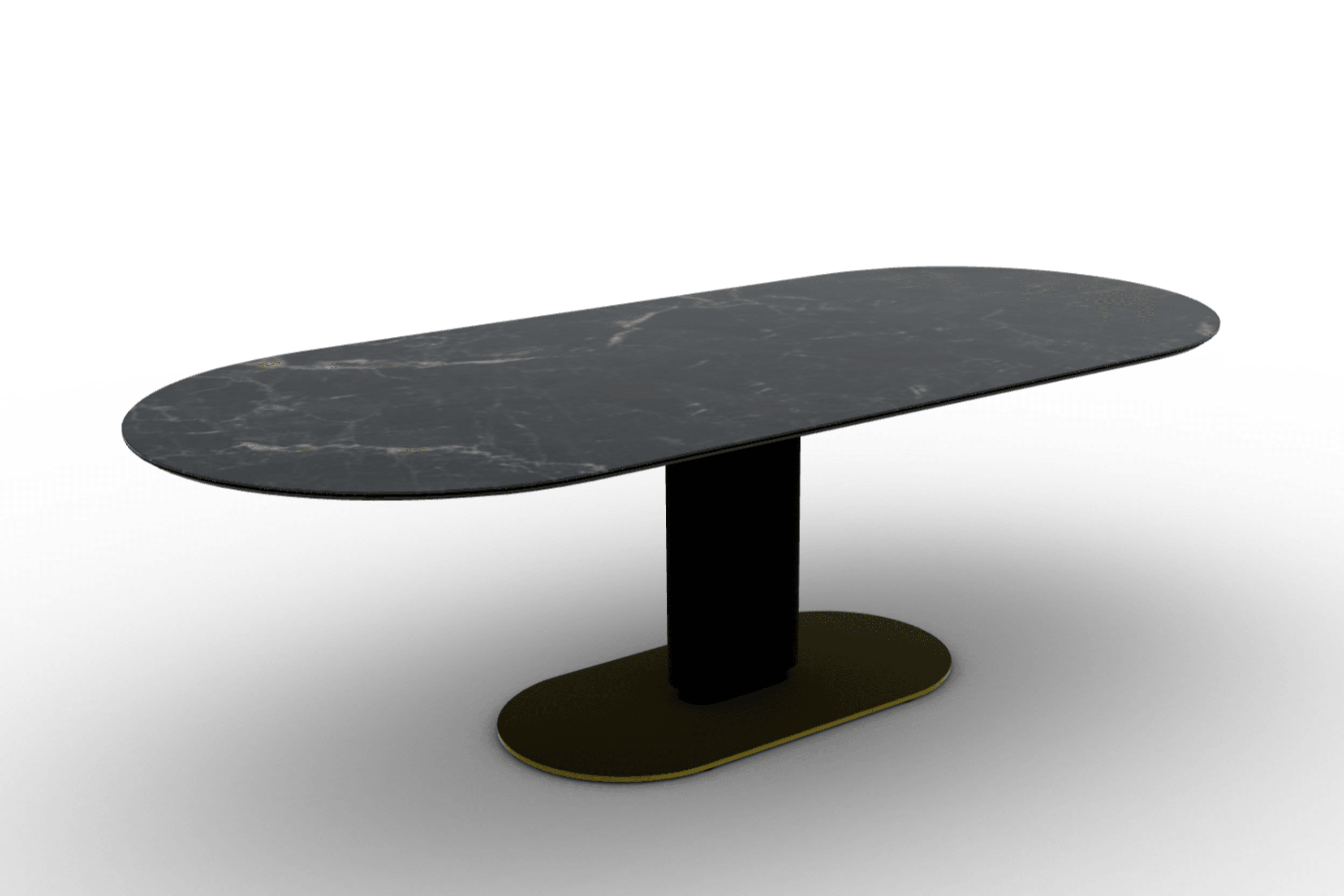 Stół CAMEO czarny marmur Calligaris 250 cm matowa czerń matowy mosiądz Eye on Design