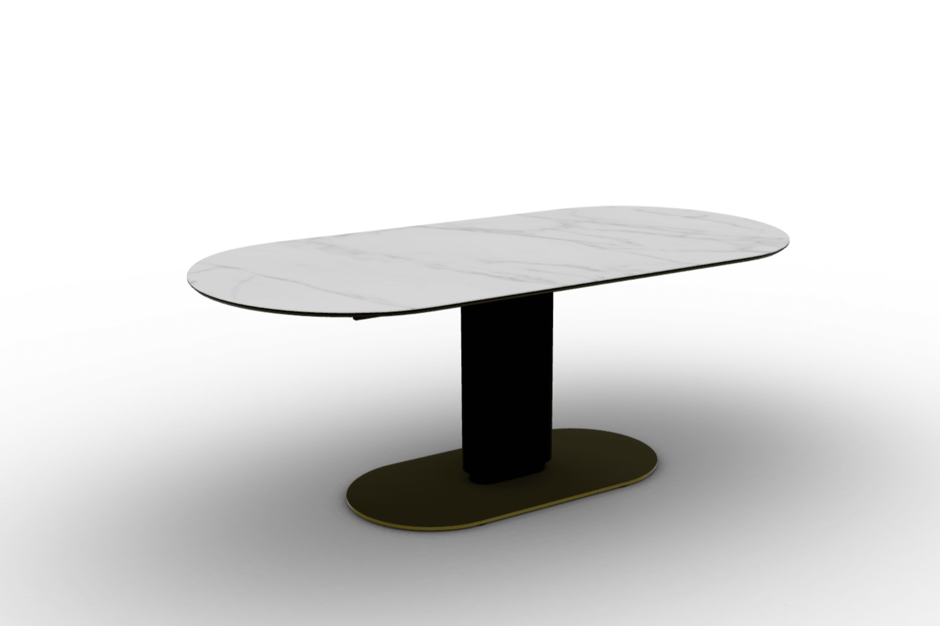Stół CAMEO kremowy marmur Calligaris 200 cm matowa czerń matowy mosiądz Eye on Design