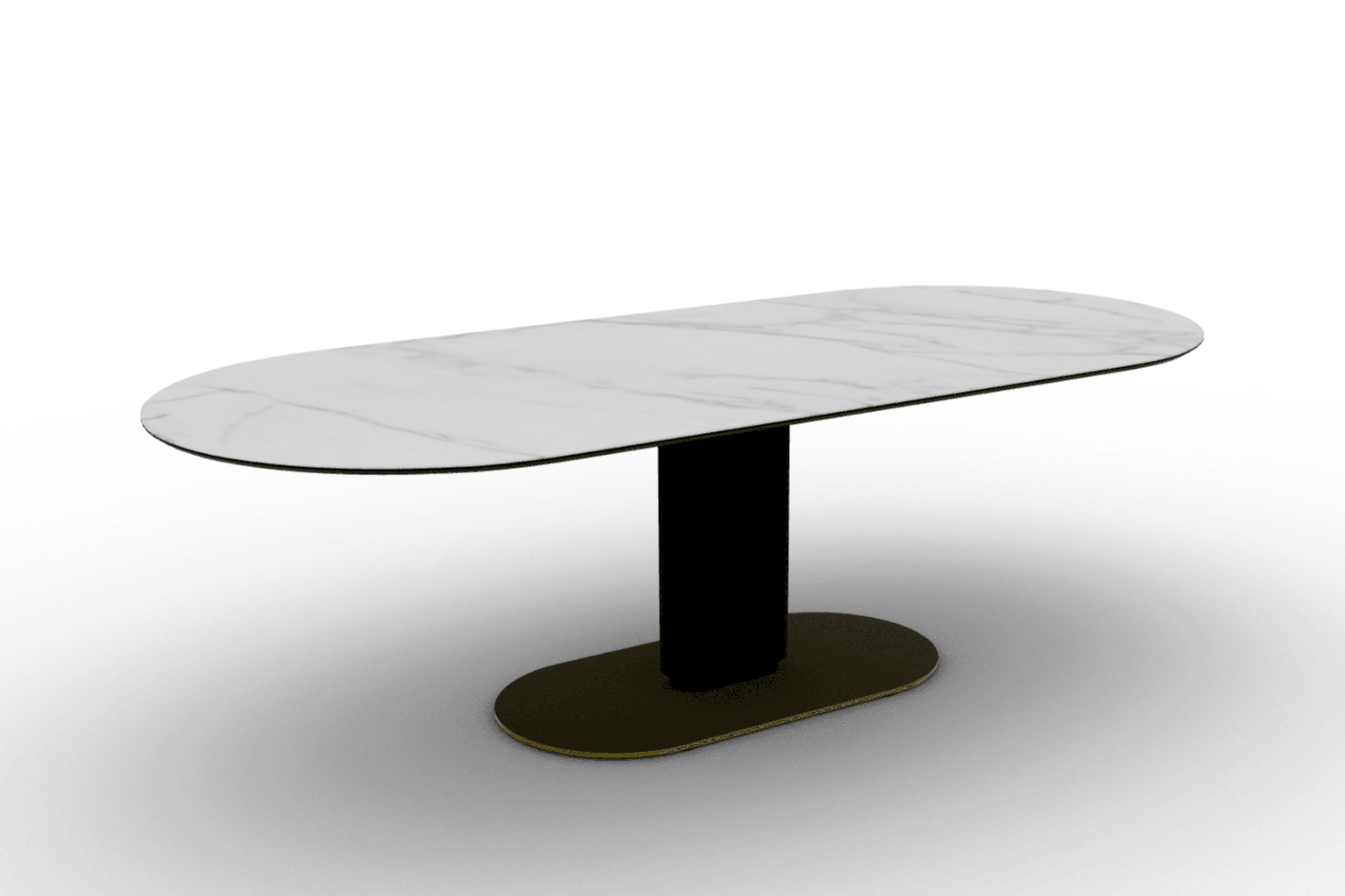 Stół CAMEO kremowy marmur Calligaris 250 cm matowa czerń matowy mosiądz Eye on Design