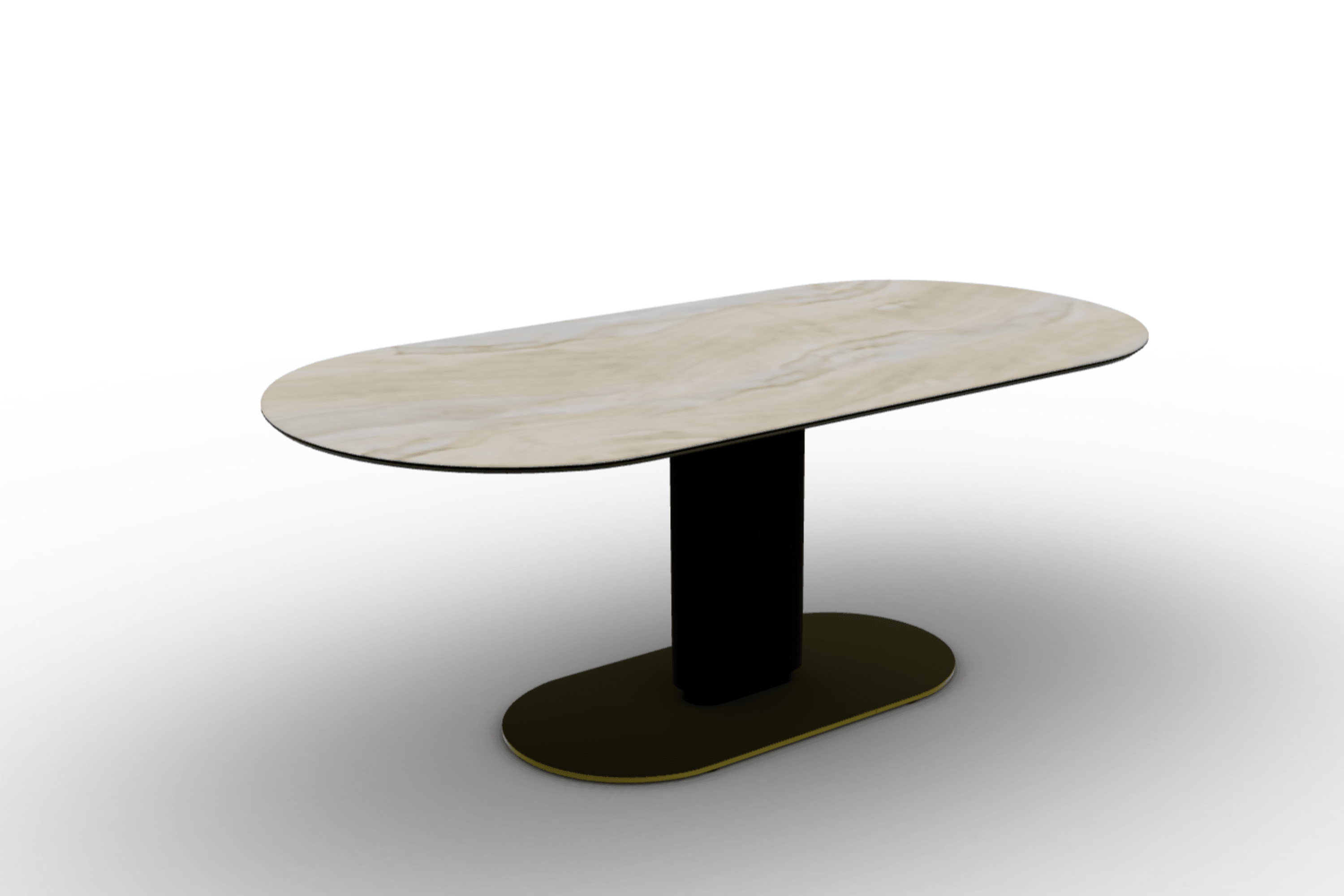 Stół CAMEO piaskowy marmur Calligaris 200 cm matowa czerń matowy mosiądz Eye on Design