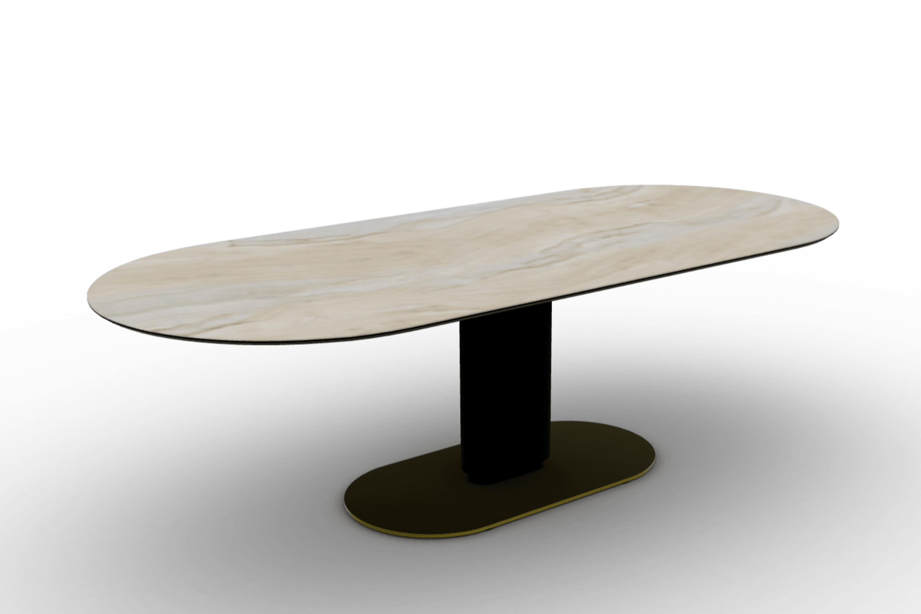 Stół CAMEO piaskowy marmur Calligaris 250 cm matowa czerń matowy mosiądz Eye on Design